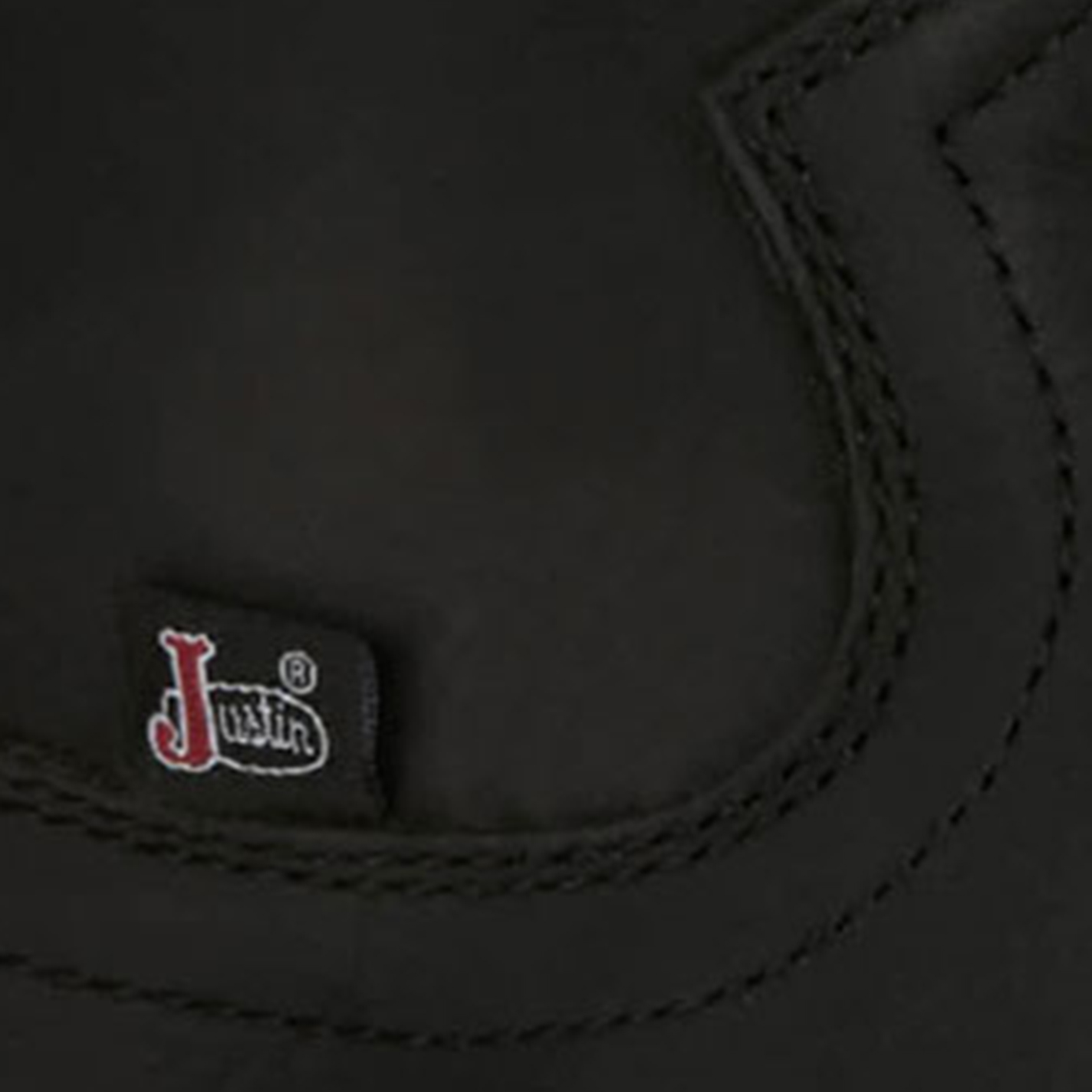Justin Men's Black Waterproof Round Steel Toe Work Boots - Image 1