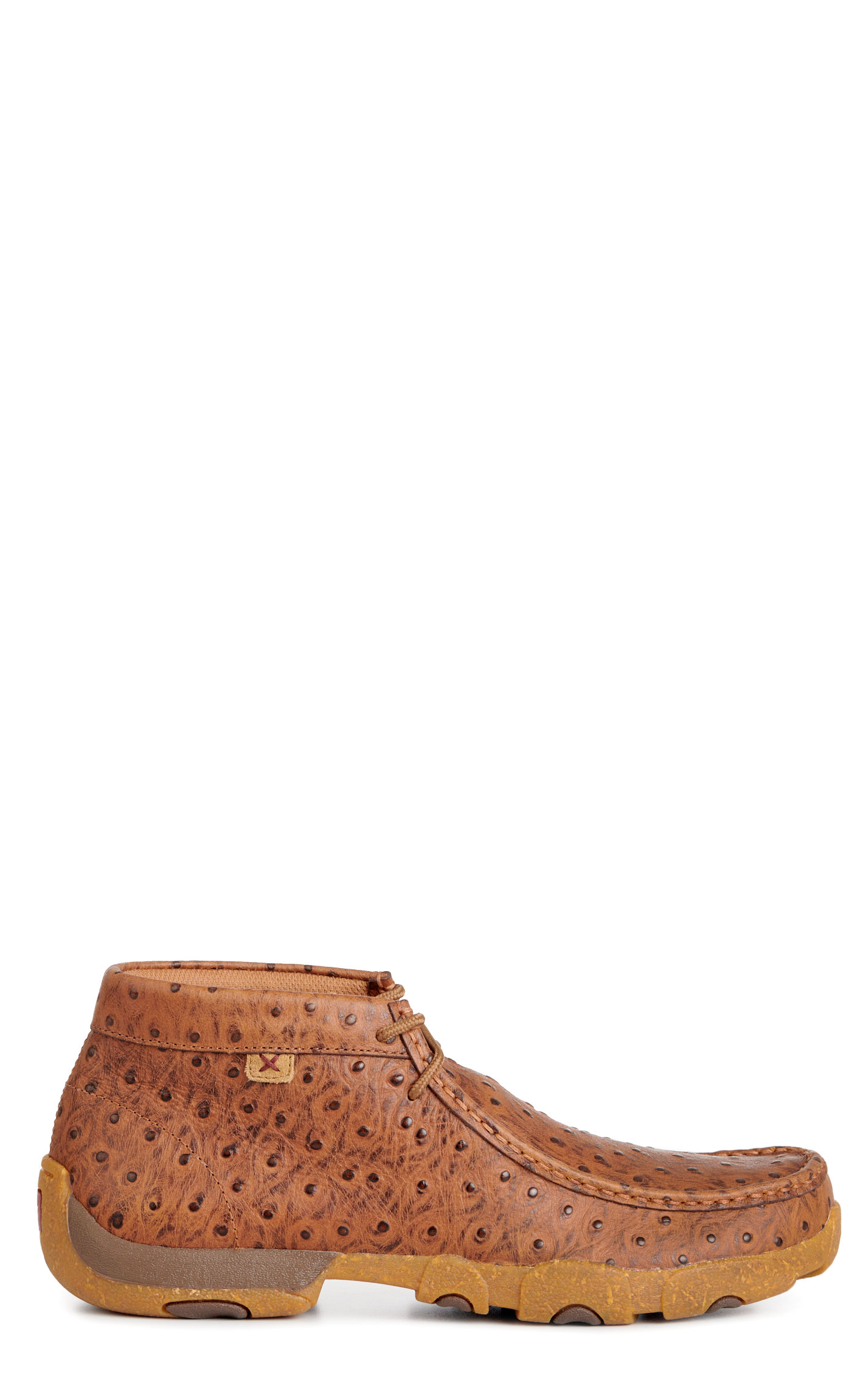Twisted X Men's Cognac Ostrich Print Driving Moccasin Casual Shoes - Image 1
