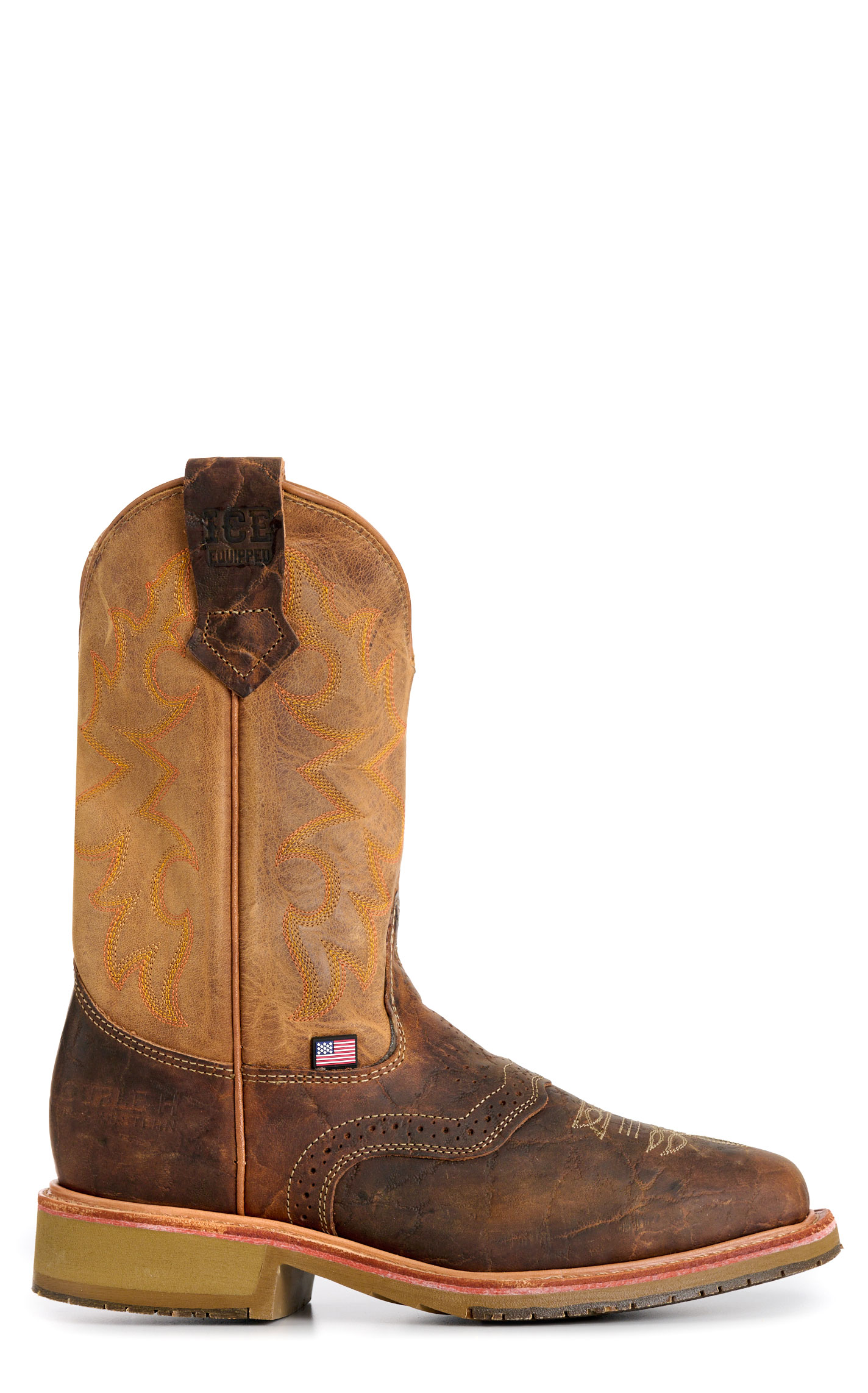 Double H Men's Stockman Sand & Brown Elephant Wide Square Toe Work Boots - Image 1