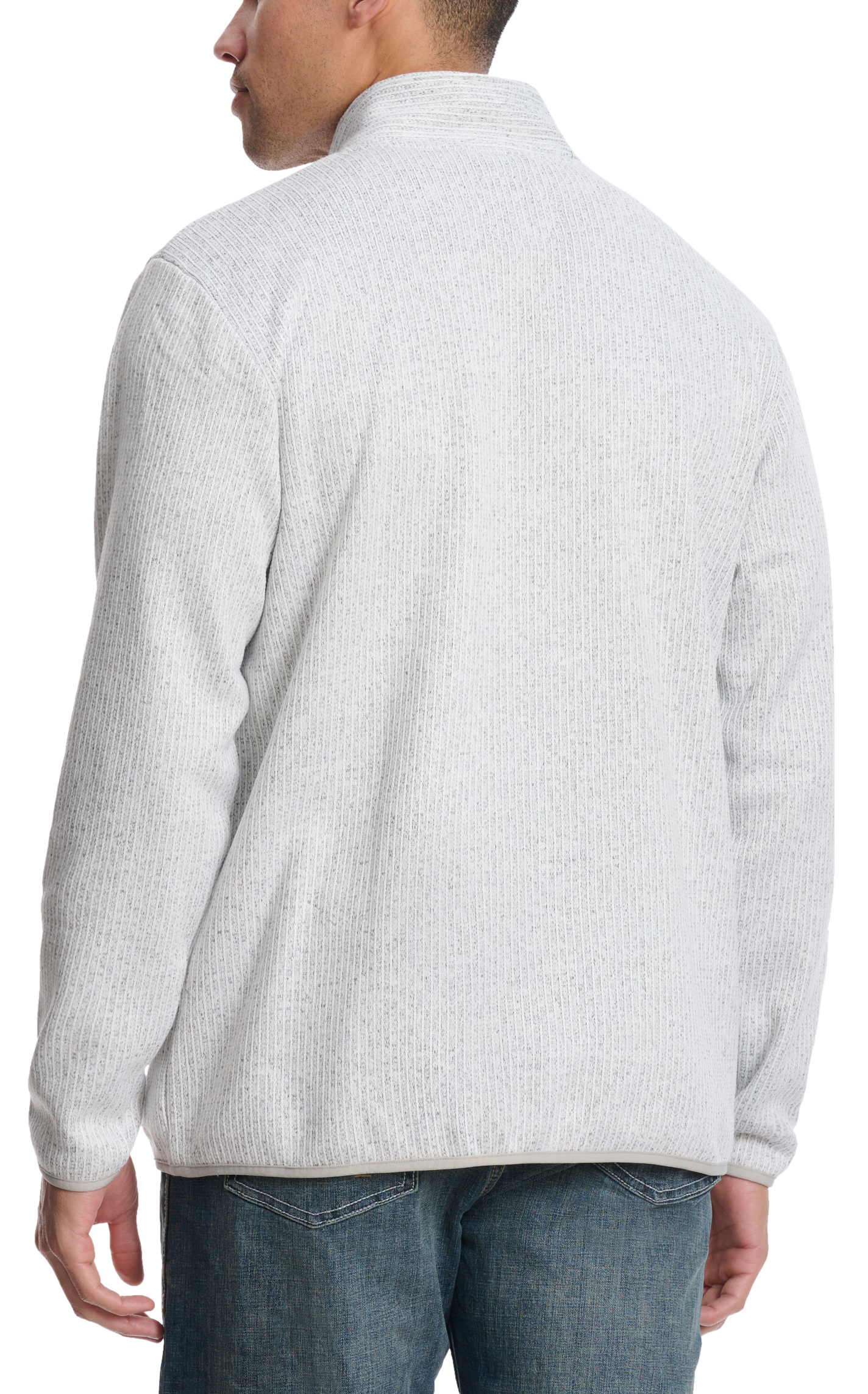 Rafter C Men's Red Dirt Collection Gray Subtle Stripes 1/4 Zip Pullover - Image 1
