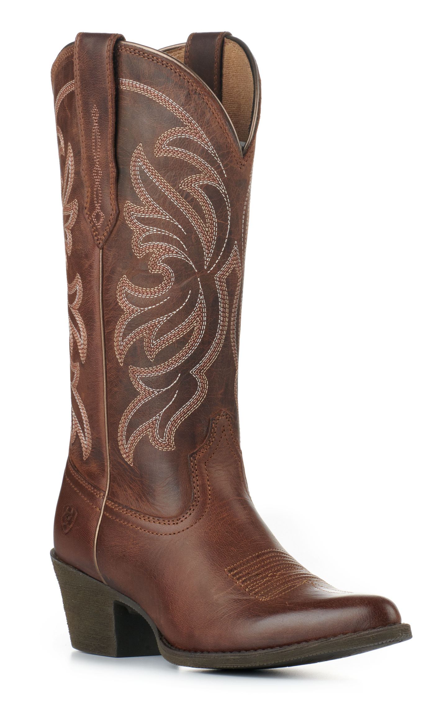 Ariat Women's Heritage Sassy Brown Stretchfit Traditional Toe Cowboy Boots - Image 1
