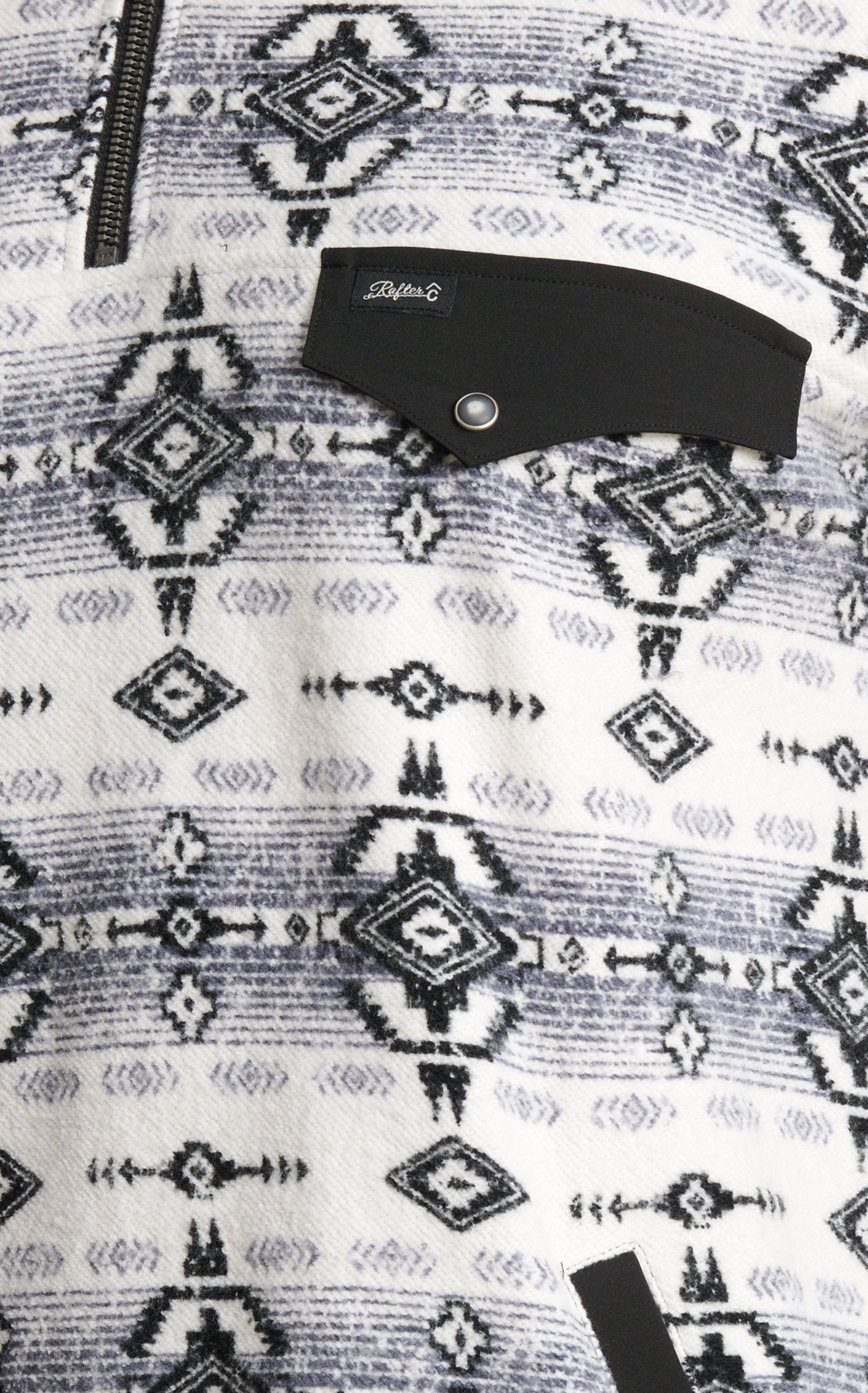 Rafter C Men's Red Dirt Collection White & Black Aztec 1/4 Zip Pullover - Image 1