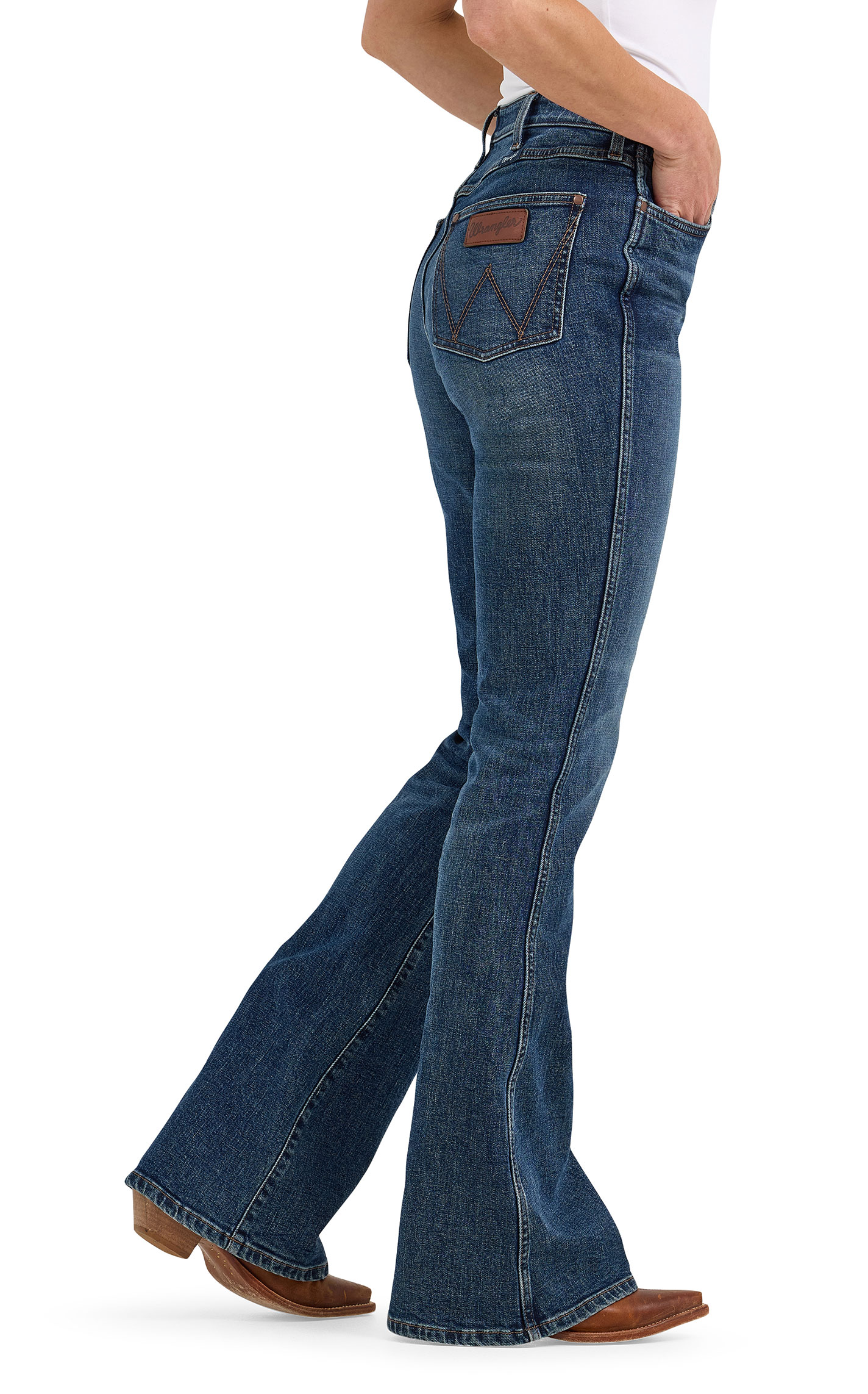 Wrangler Retro Women's Bailey Hannah Dark Wash Flare Jeans - Image 1