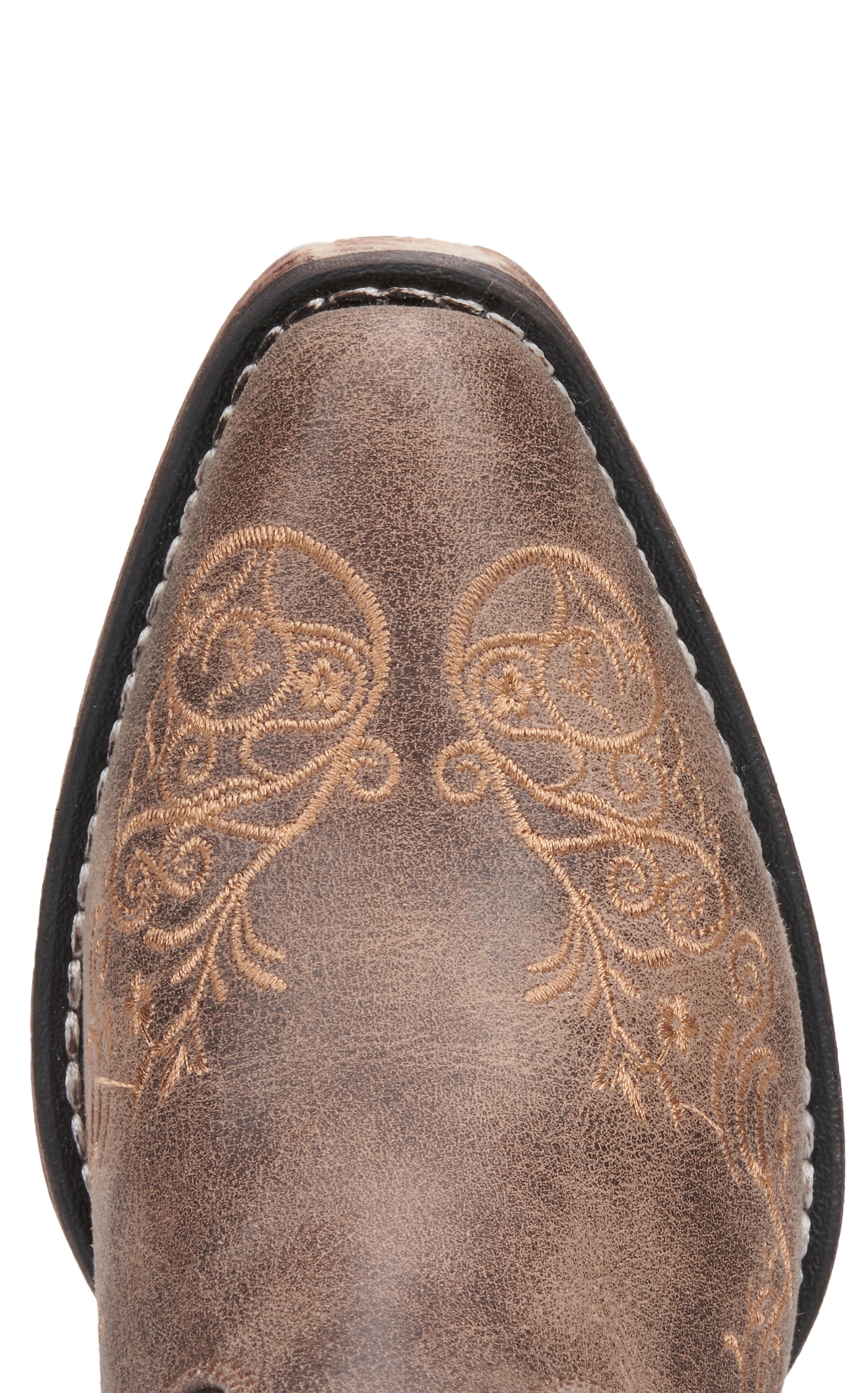 Roper Women's Riley Brown with Embroidered Scrollwork Snip Toe Cowboy Boots - Image 1