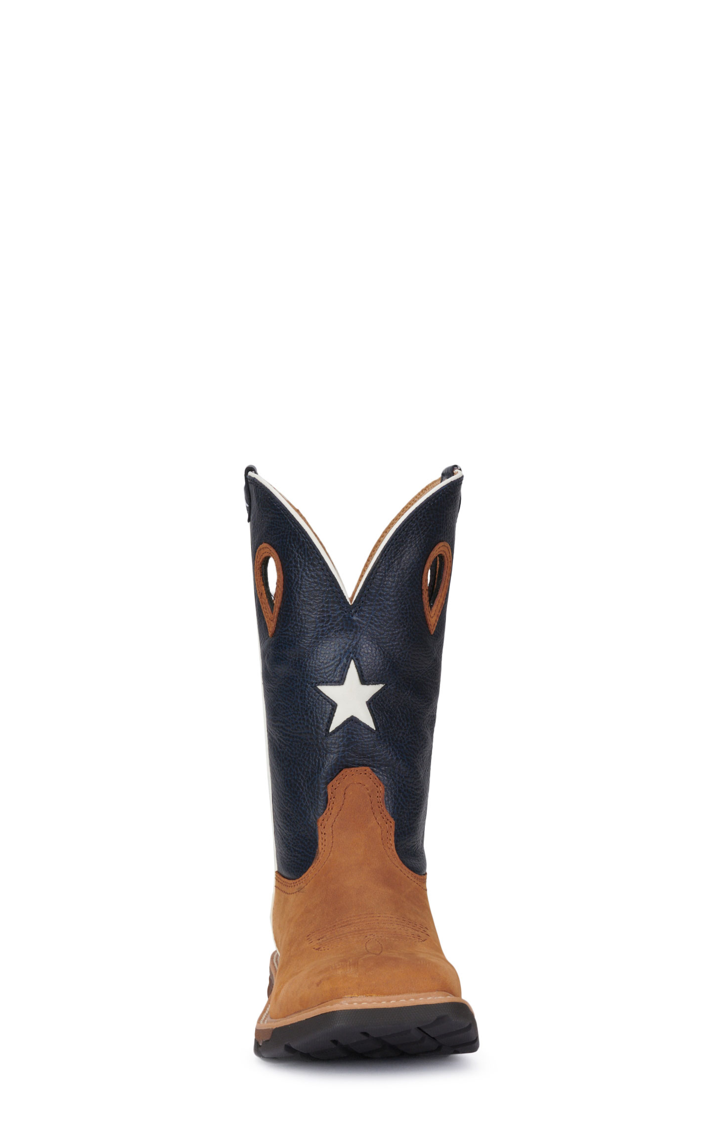 Twisted X Men's Cognac Leather with Texas Flag Upper Wide Square Toe Work Boots - Image 1