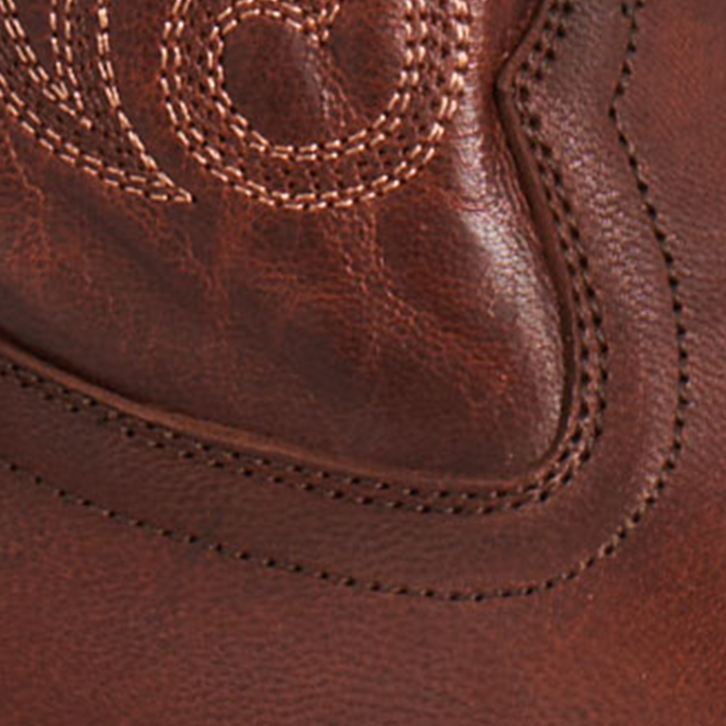 Rockin' C Women's Brown Classic Stitch Round Toe Cowboy Boots - Image 1