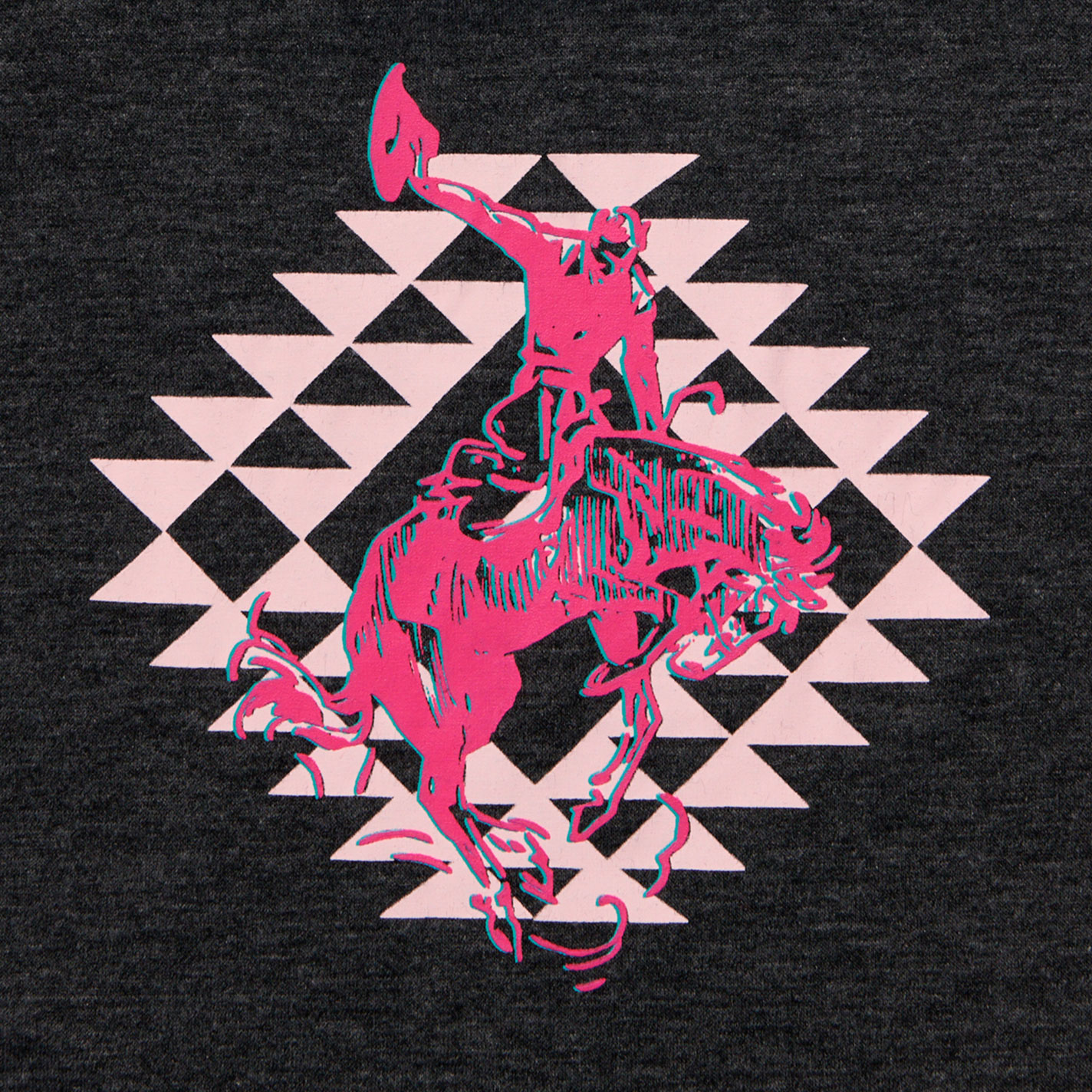 Southern Grace Girl's Black Aztec Bronc T-Shirt - Image 1