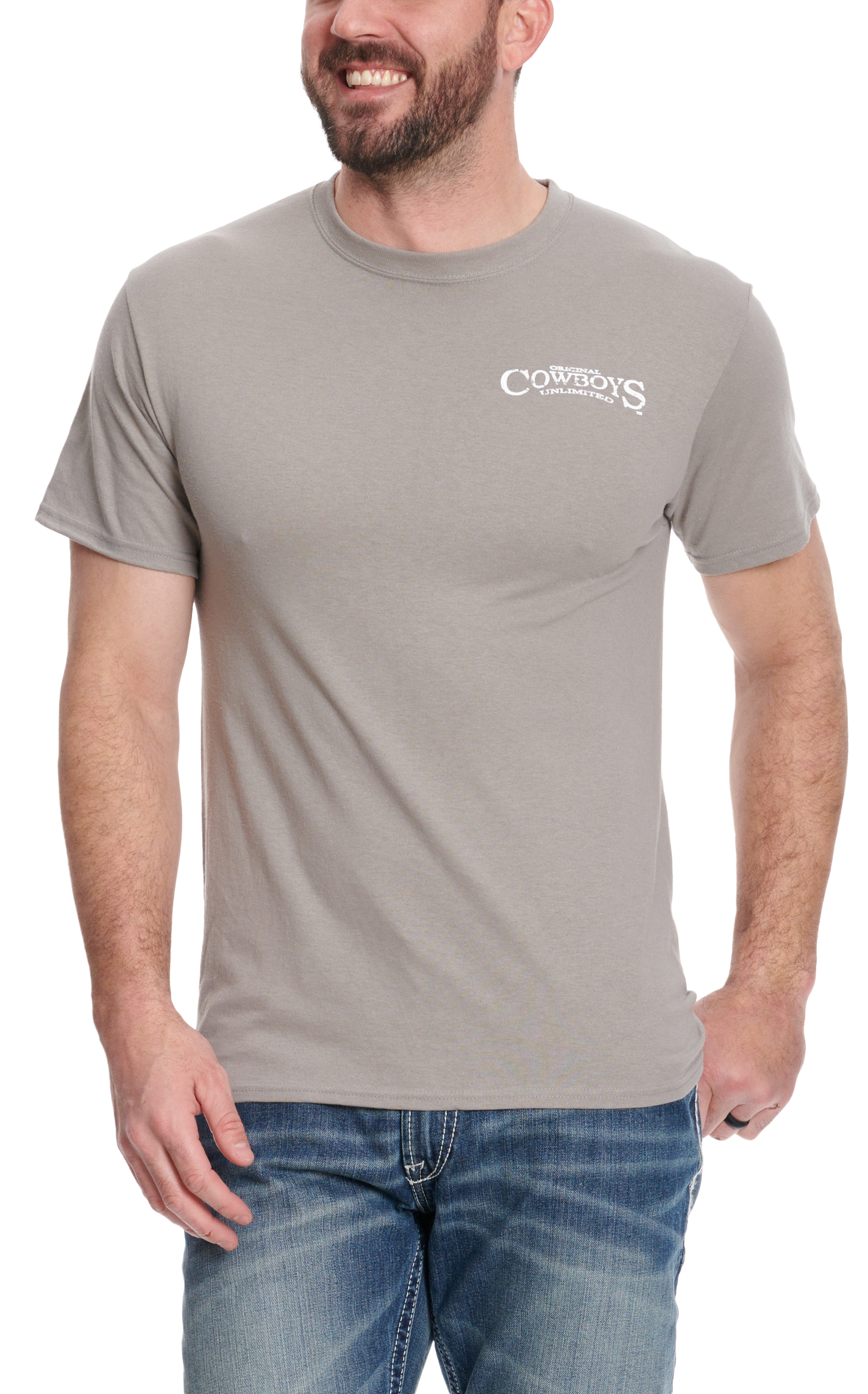 Moss Brothers Cowboys Unlimited Men's Gray Legends Never Die Short Sleeve T-Shirt - Image 1