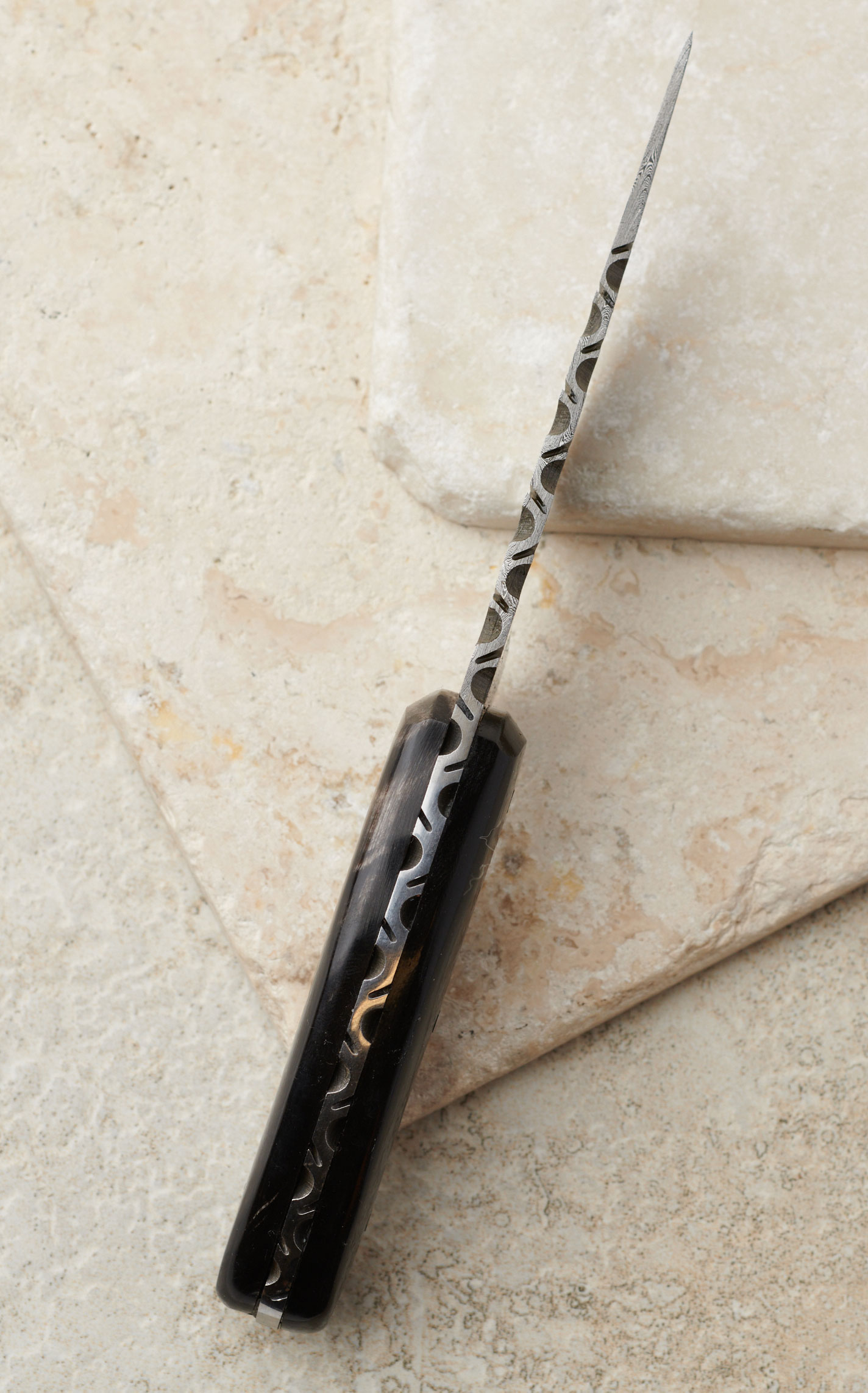 Circle SH Cutlery Damascus Straight Blade 7\
