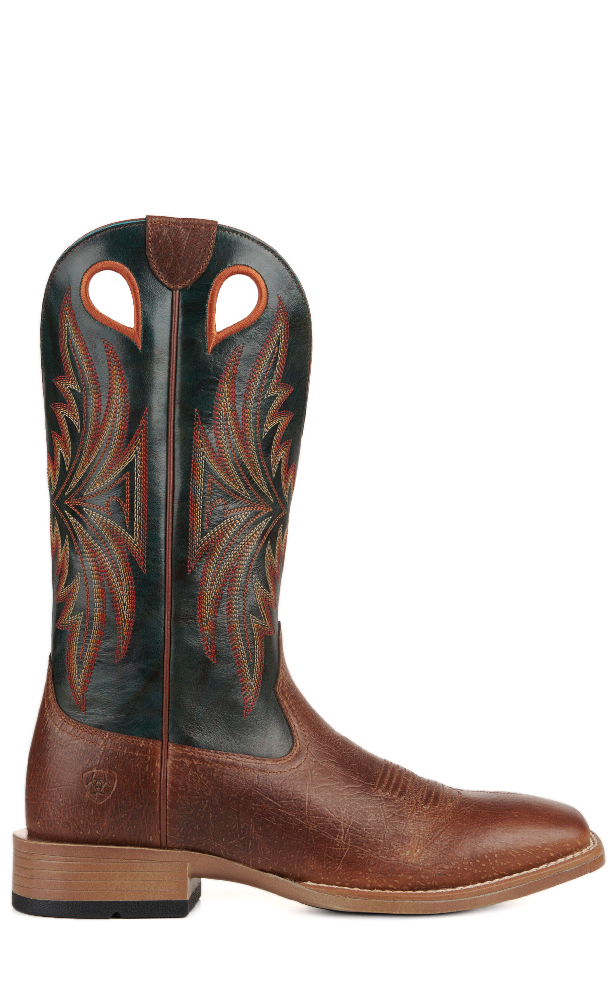 Ariat Men's Granger Ultra Brown and Dark Green Bantamweight Wide Square Toe Cowboy Boots - Image 1