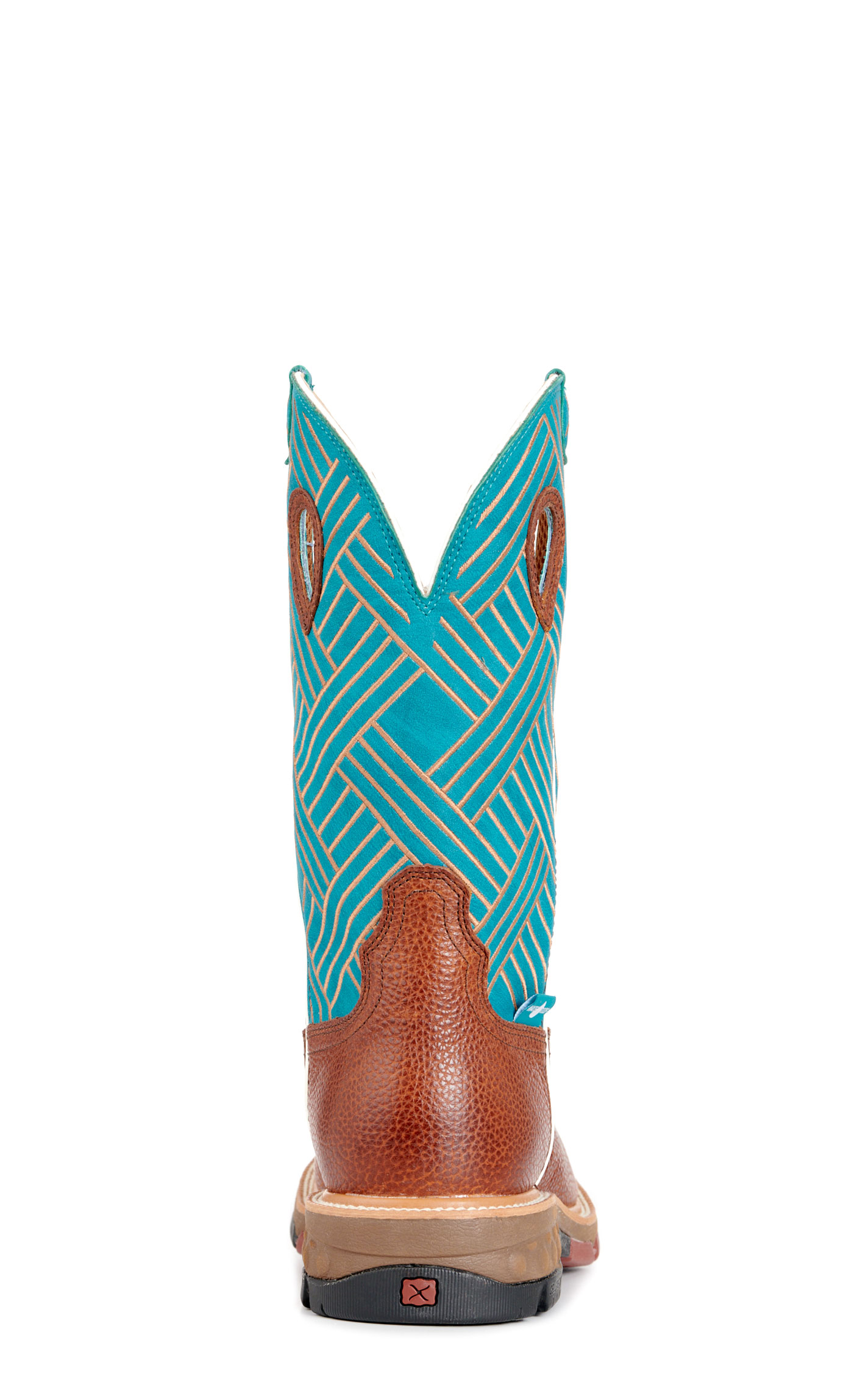 Twisted X Men's Tango Tobacco and Turquoise CellStretch Wide Square Steel Toe Work Boot - Image 1