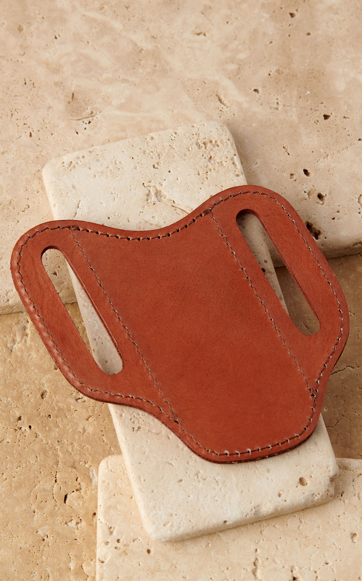 Red Dirt Hat Co. Genuine Leather Aztec Colorful Stitching Pancake Knife Sheath  - Image 1