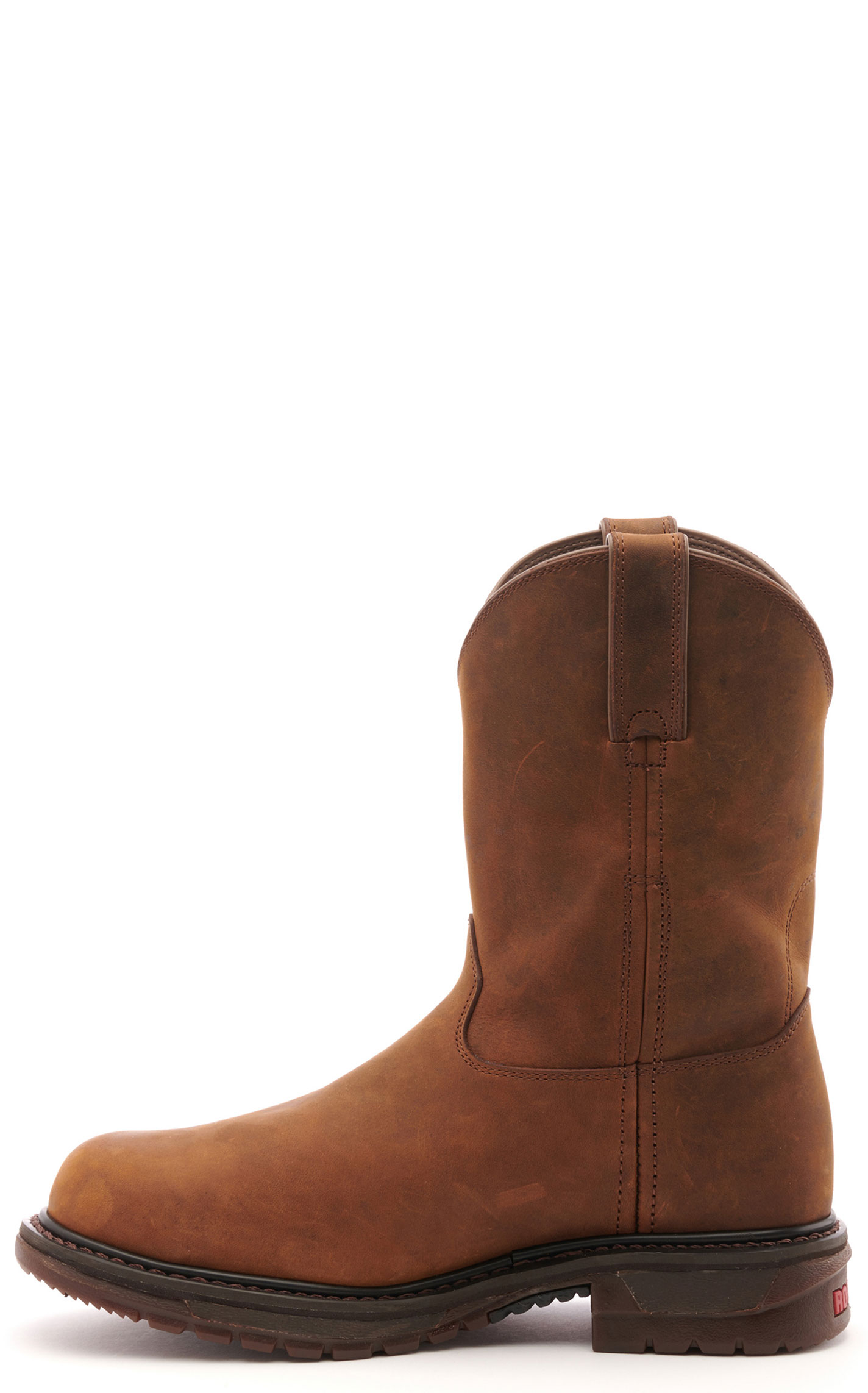 Rocky Men's Original Ride Brown Round Steel Toe Wellington Work Boot - Image 1