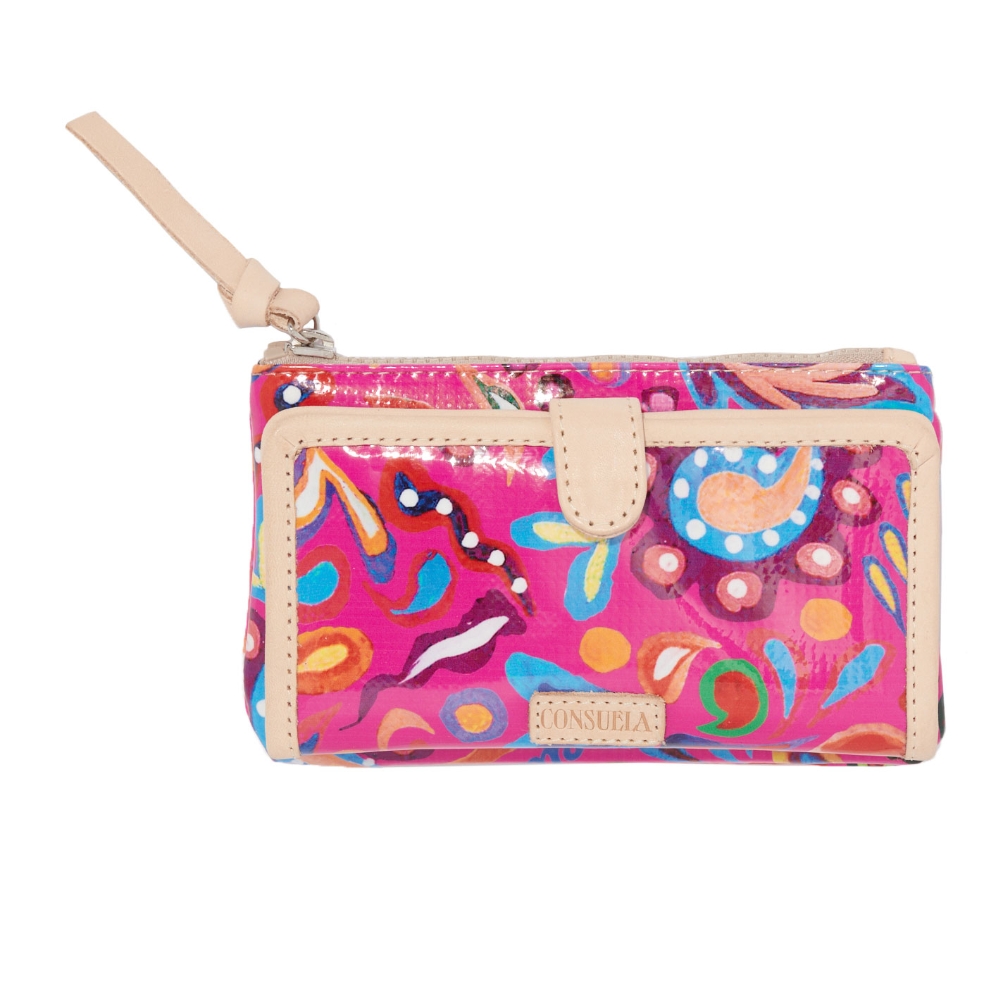 Consuela Ceci Slim Pink Abstract Wallet - Image 1