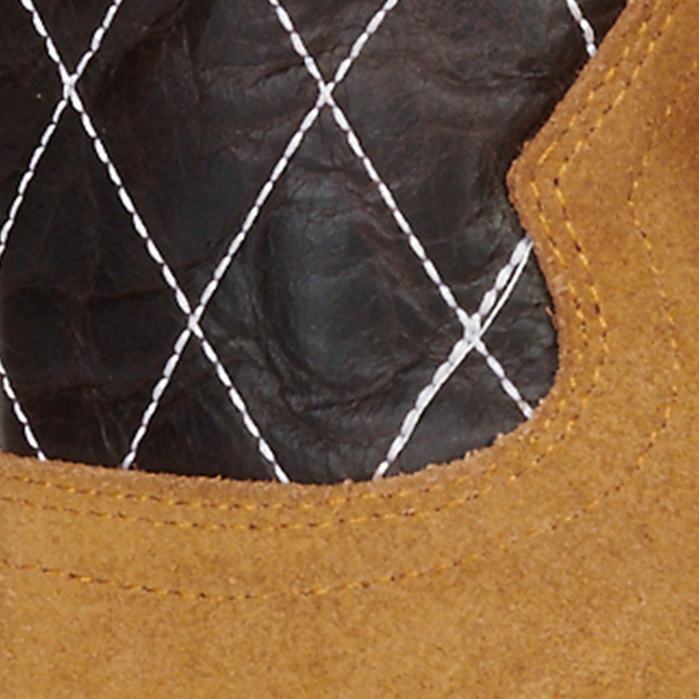 Hondo Men's Maple Rough-Out and Dark Brown Diamond Stitch 16\