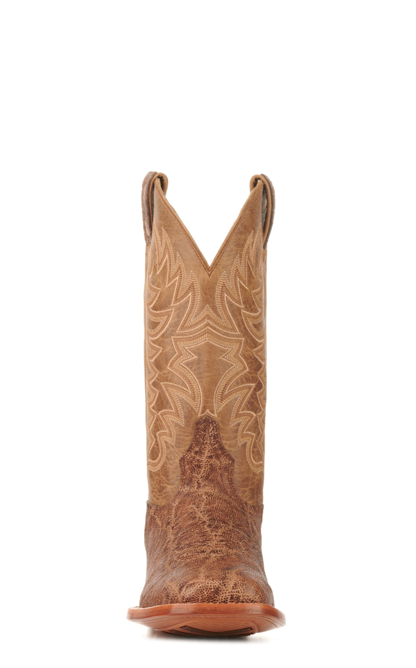 Cavender's Men's Endurance Honey and Tobacco Elephant Wide Square Toe Exotic Cowboy Boots - Image 1