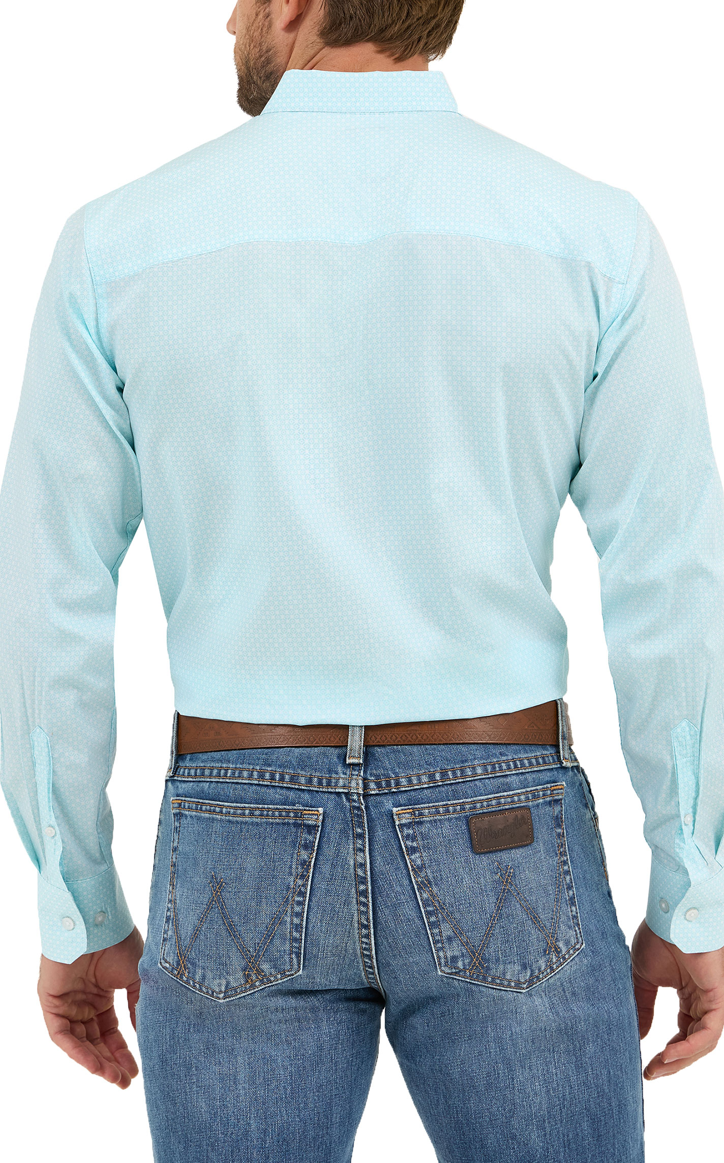 Cody Johnson Men's Aqua Geo Print Long Sleeve Western Shirt - Image 1