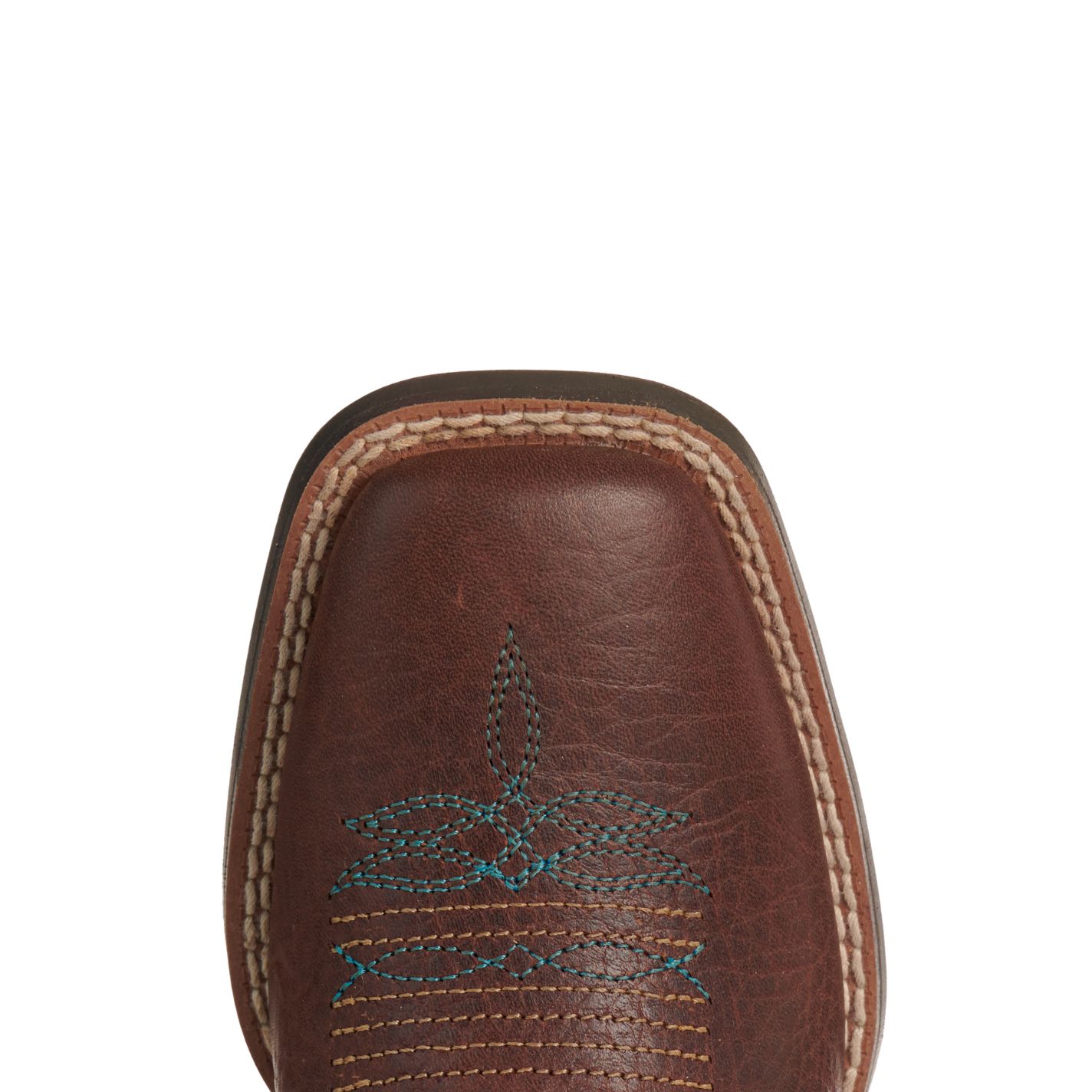 Ariat Youth Lonestar Brown and Blue Waves Shock Shield Square Toe Cowboy Boots - Image 1