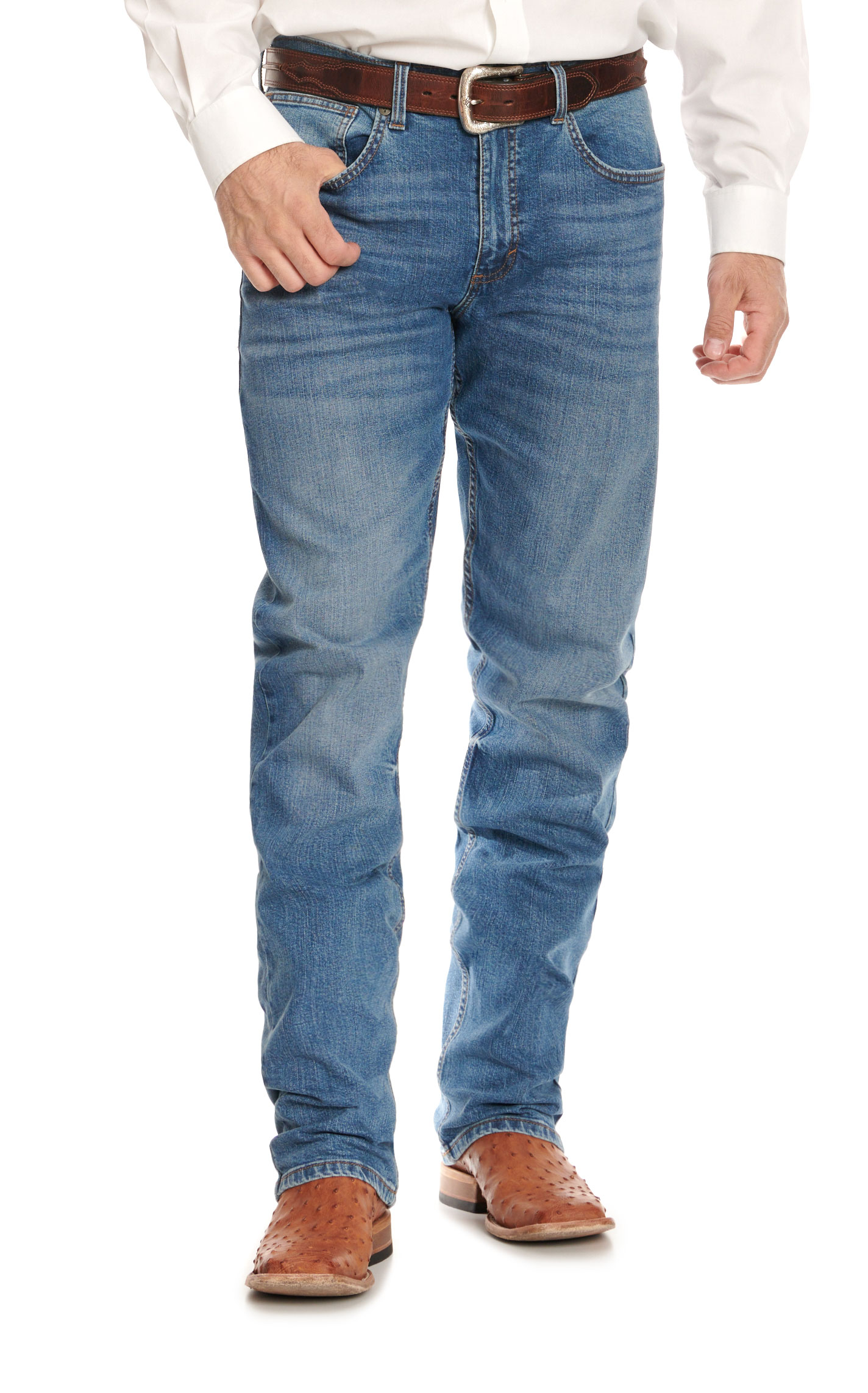 Wrangler 20X Men's Lakeway 44 Light-Medium Wash Slim Fit Straight Leg Jeans - Big & Tall Sizes - Image 1