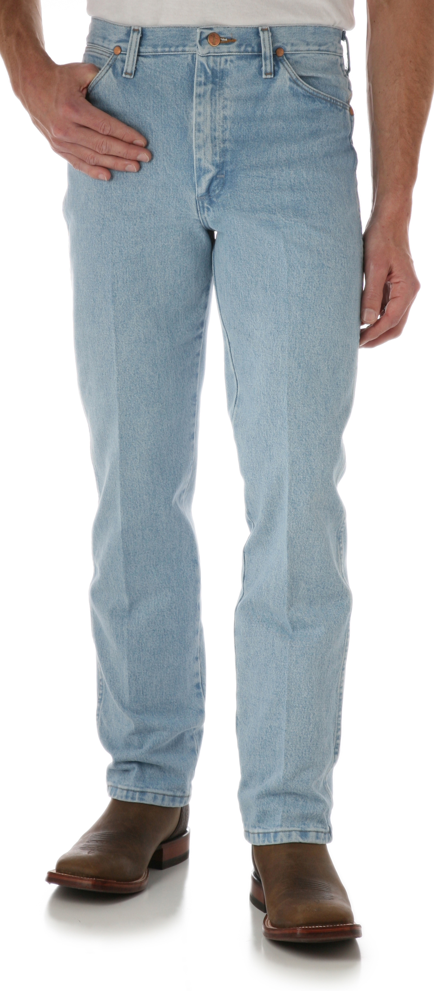Wrangler Men's Cowboy Cut Bleach Slim Fit Big/Tall Jeans - Image 1
