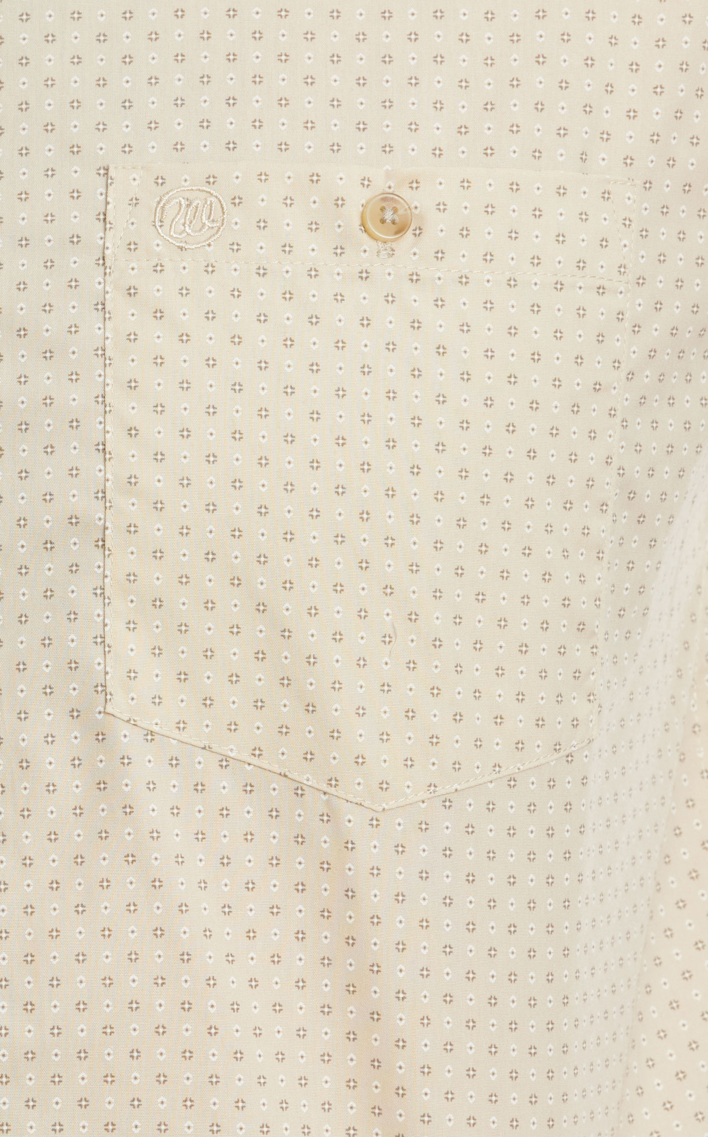 Wrangler Men's Khaki & Chocolate Geo Print Relaxed Fit Western Shirt - Big & Tall Sizes - Image 1