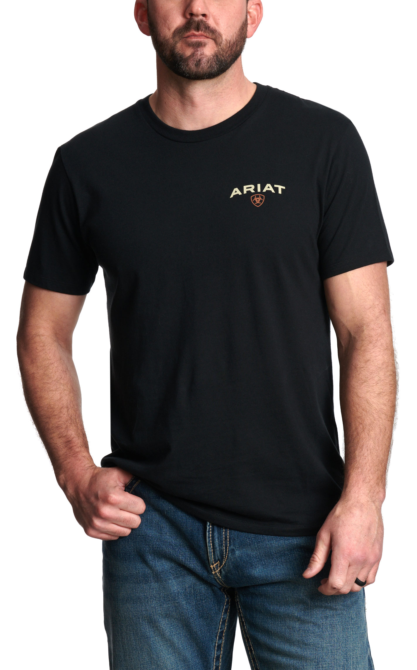Ariat Men's Black Canyon Aztec Logo Graphic T-Shirt - Image 1
