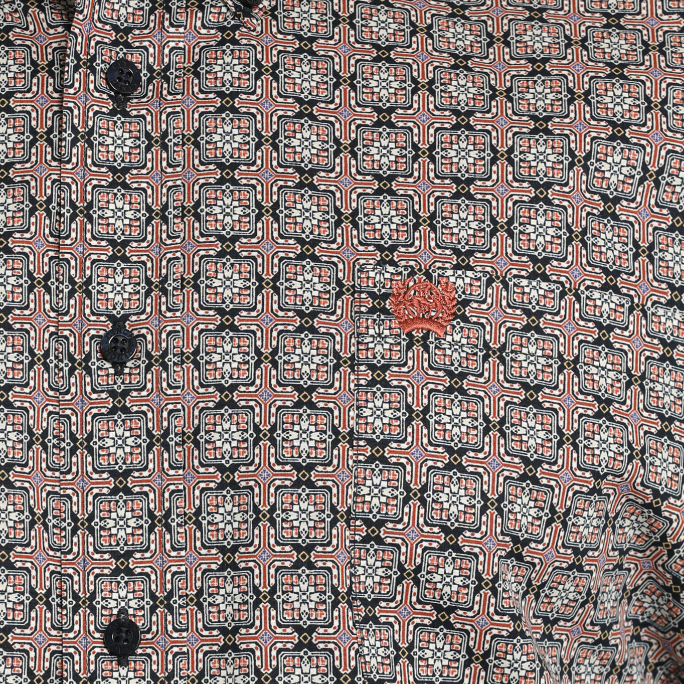 Cinch Men's Navy & Terracotta Geo Print Western Shirt - Image 1