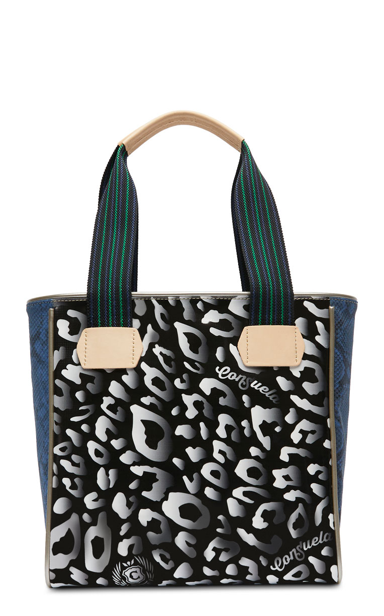Consuela Rox Black & White Leopard Print Classic Tote Bag - Image 1