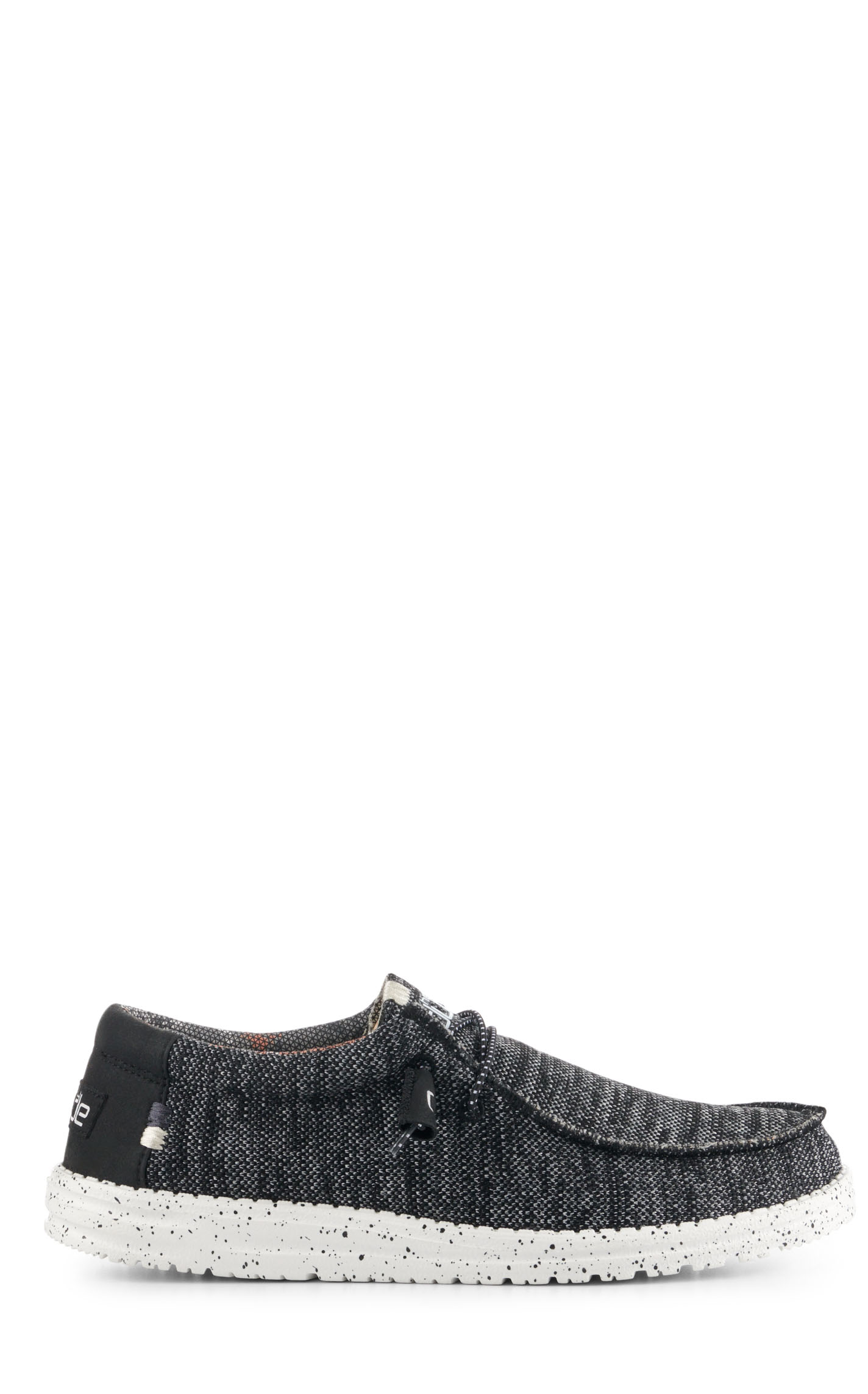 Hey Dude Men's Wally Sox Stitch Black & White Round Toe Lace Up Casual Shoes - Image 1