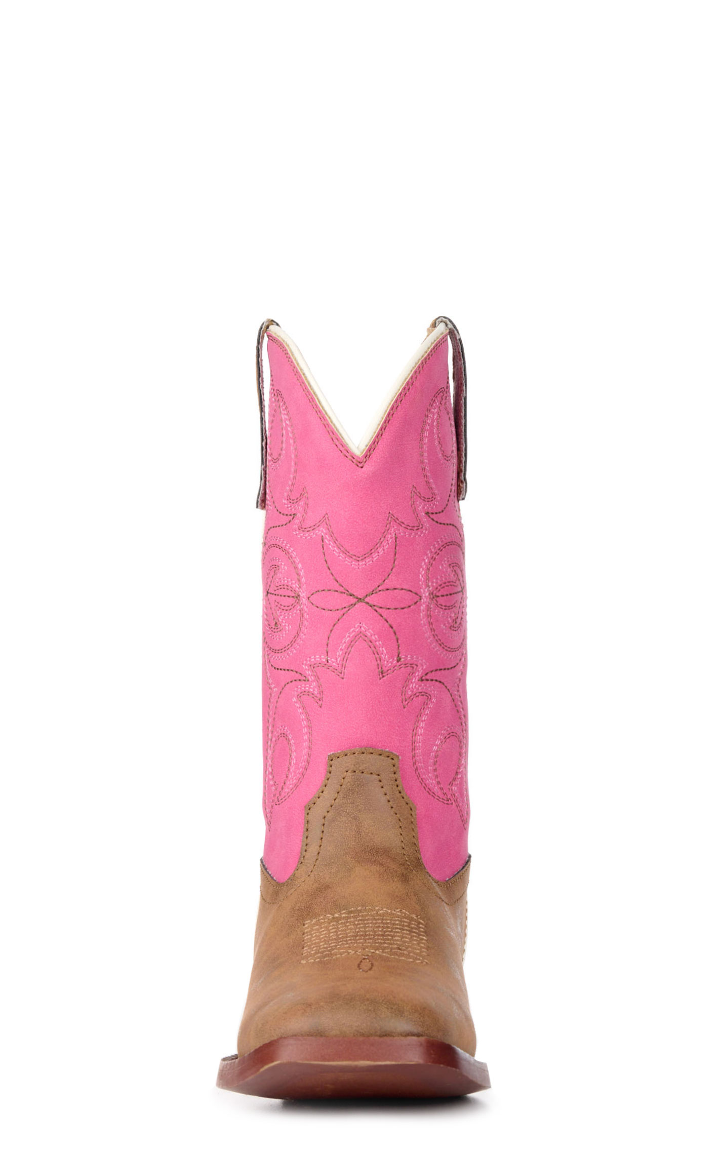 Roper Girls' Youth Ainsley Tan and Pink Square Toe Cowboy Boots - Image 1