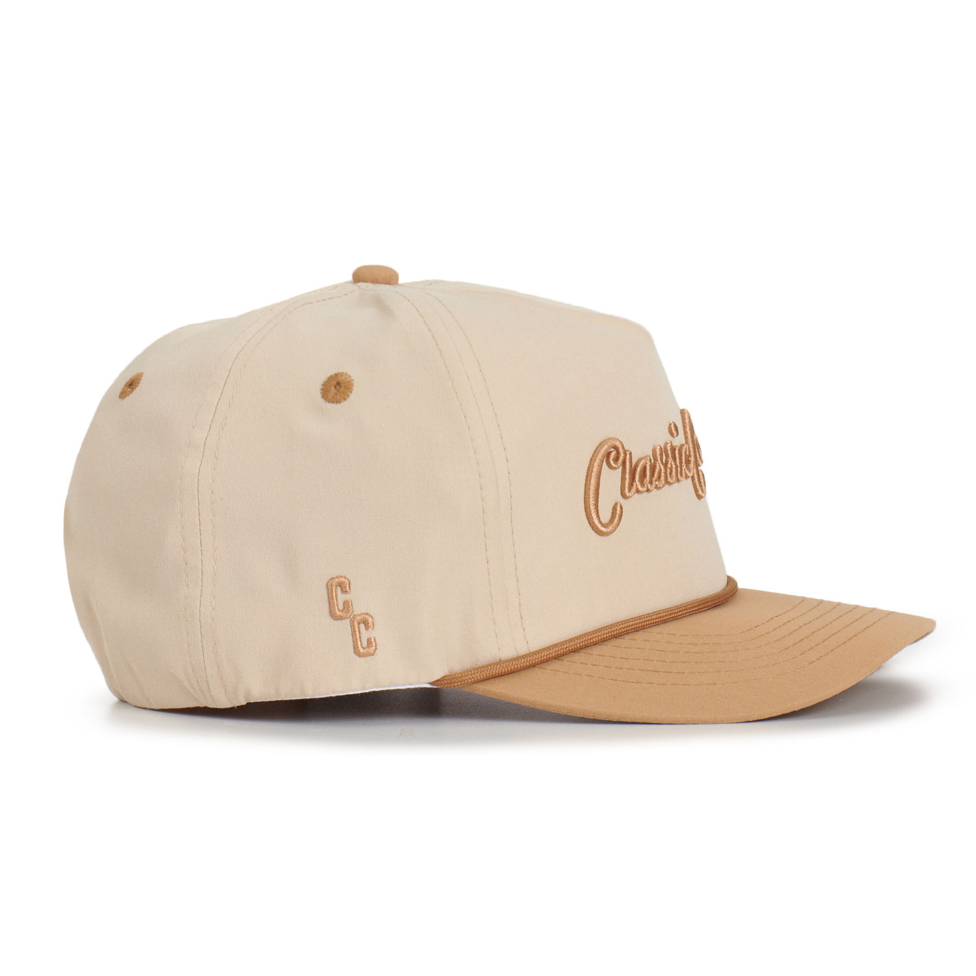 Classic Cowboy Cream and Tan Lambert Brand Embroidered Snapback Cap - Image 1