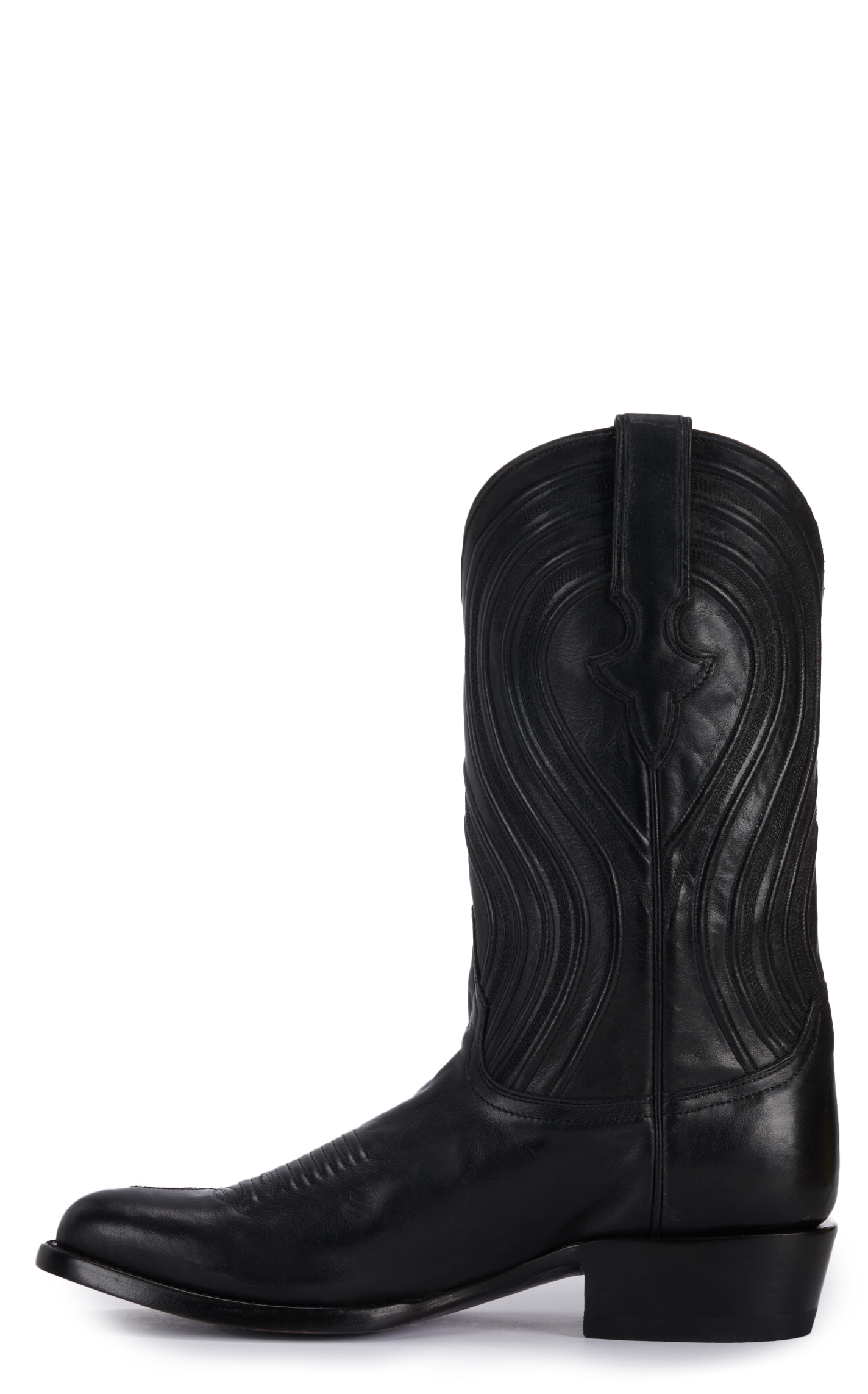 JRC & Sons Men's Colton Ranch Hand Leather Round Toe Cowboy Boot in Black - Image 1