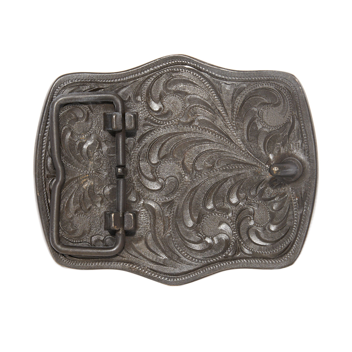 Andwest Southwest Longhorn Skull Antique Brass Belt Buckle - Image 1