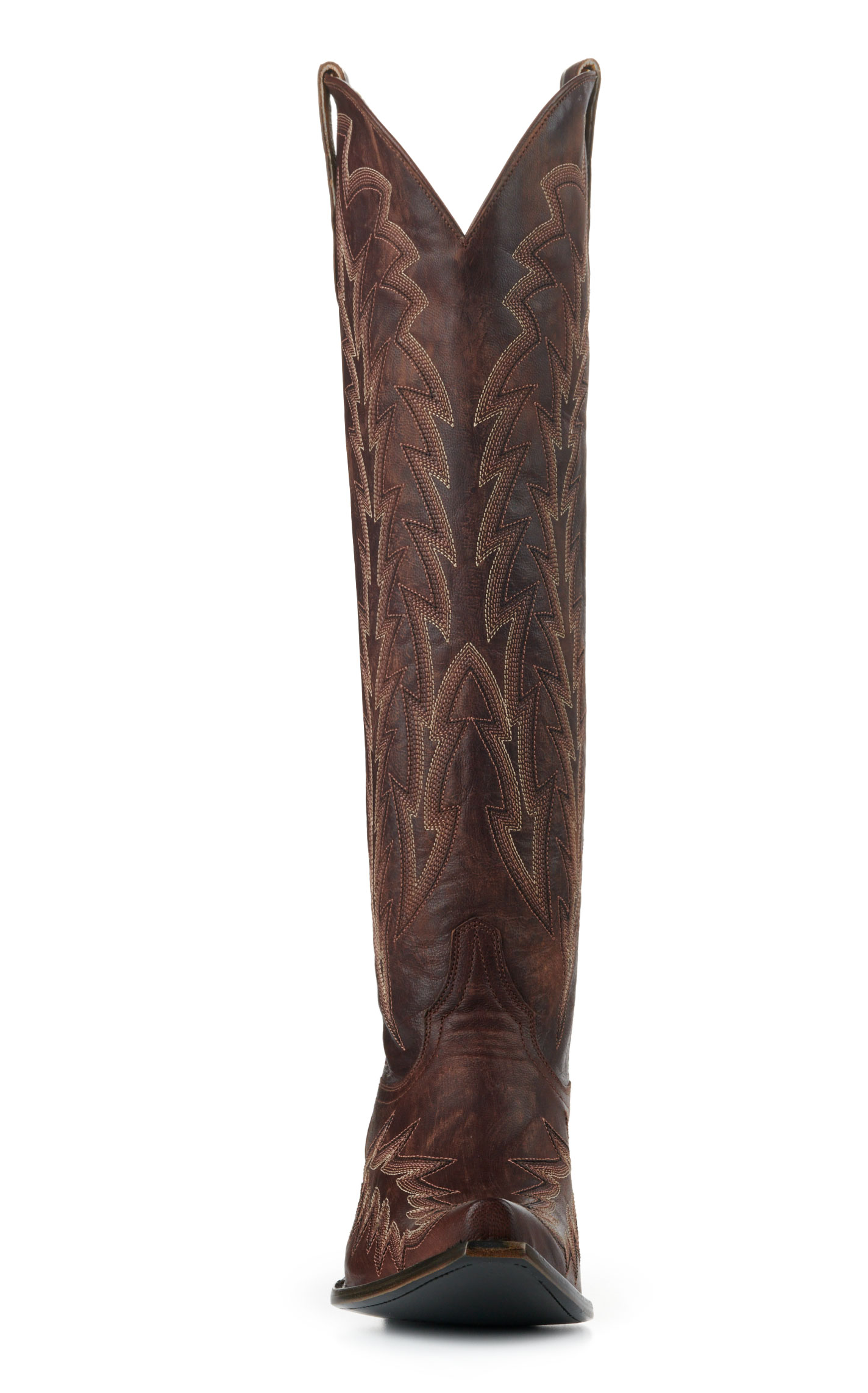 JRC & Sons Women’s Nancy Dark Brass Snip Toe Tall Cowboy Boots - Image 1