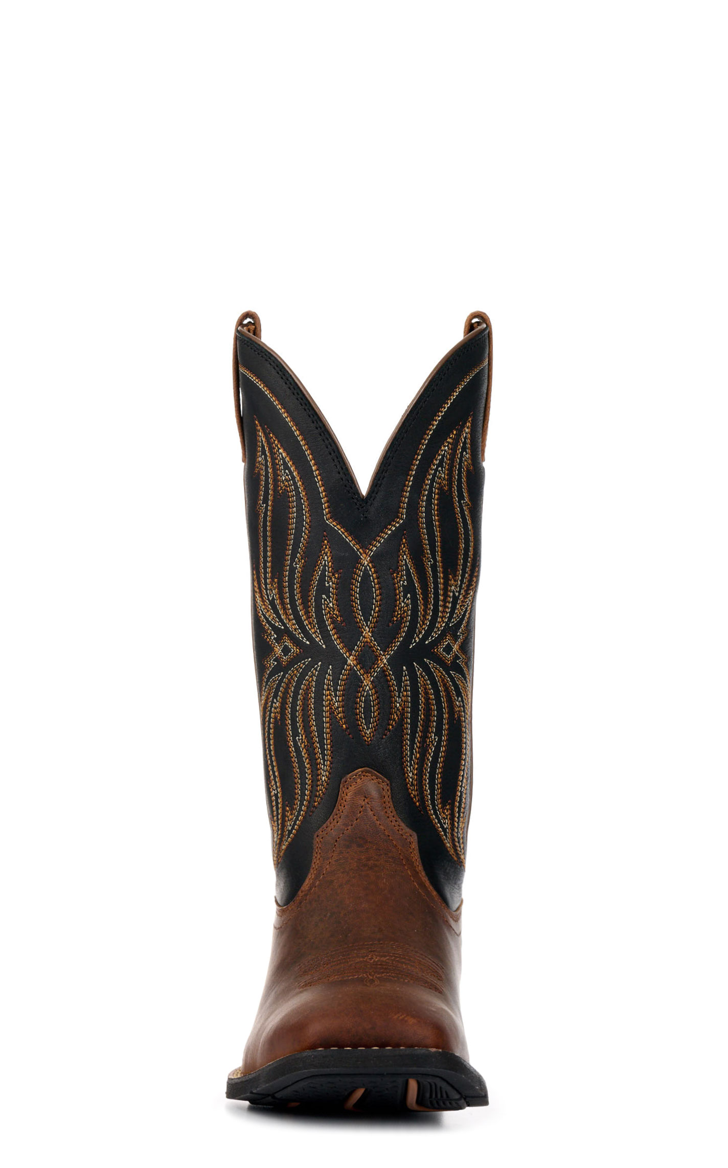 Ariat Men's Sport Rustler Brown & Black Wide Square Toe Cowboy Boots - Image 1