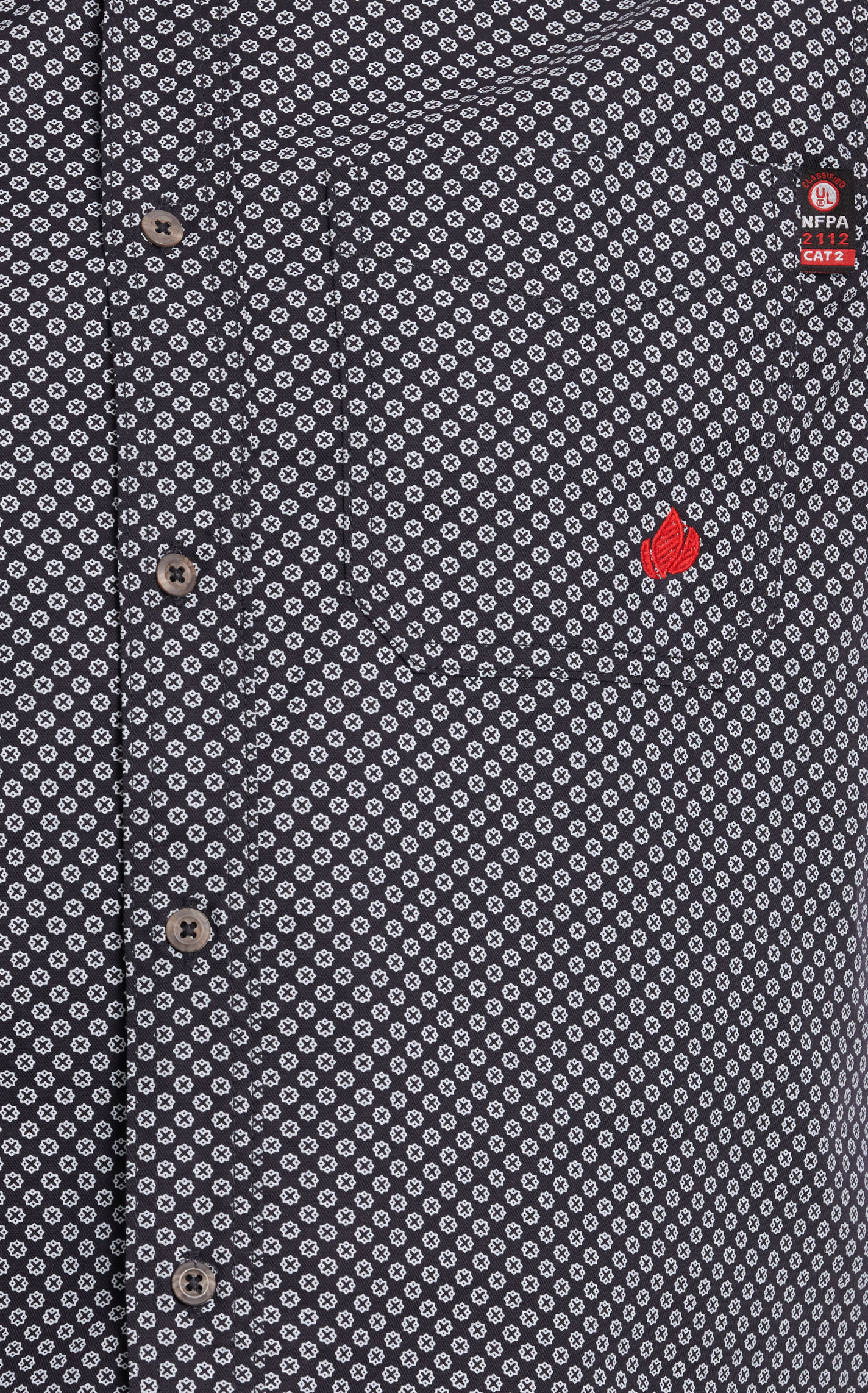 Forge Men's Black & White Geo Print FR Work Shirt - Image 1