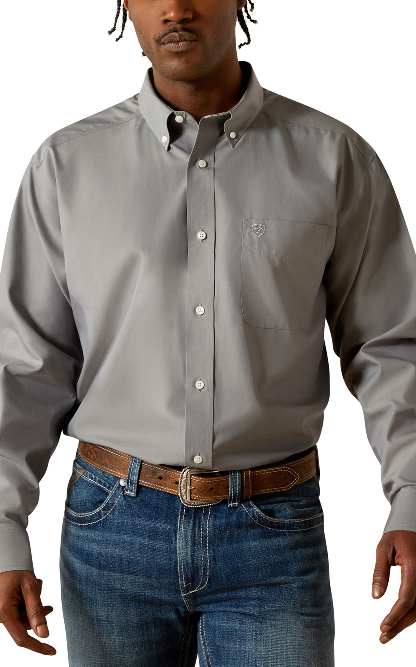 Ariat Men's Gray Long-Sleeve Western Shirt - Image 1