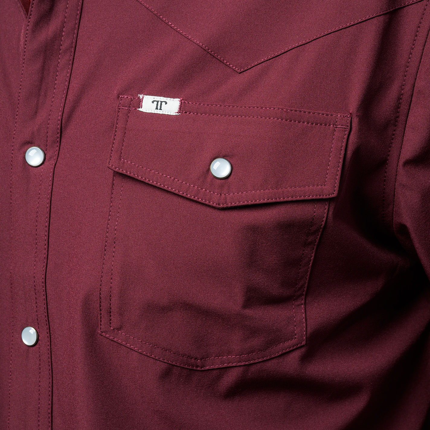 Ferrell Men's Burgundy Short Sleeve Western Shirt - Image 1