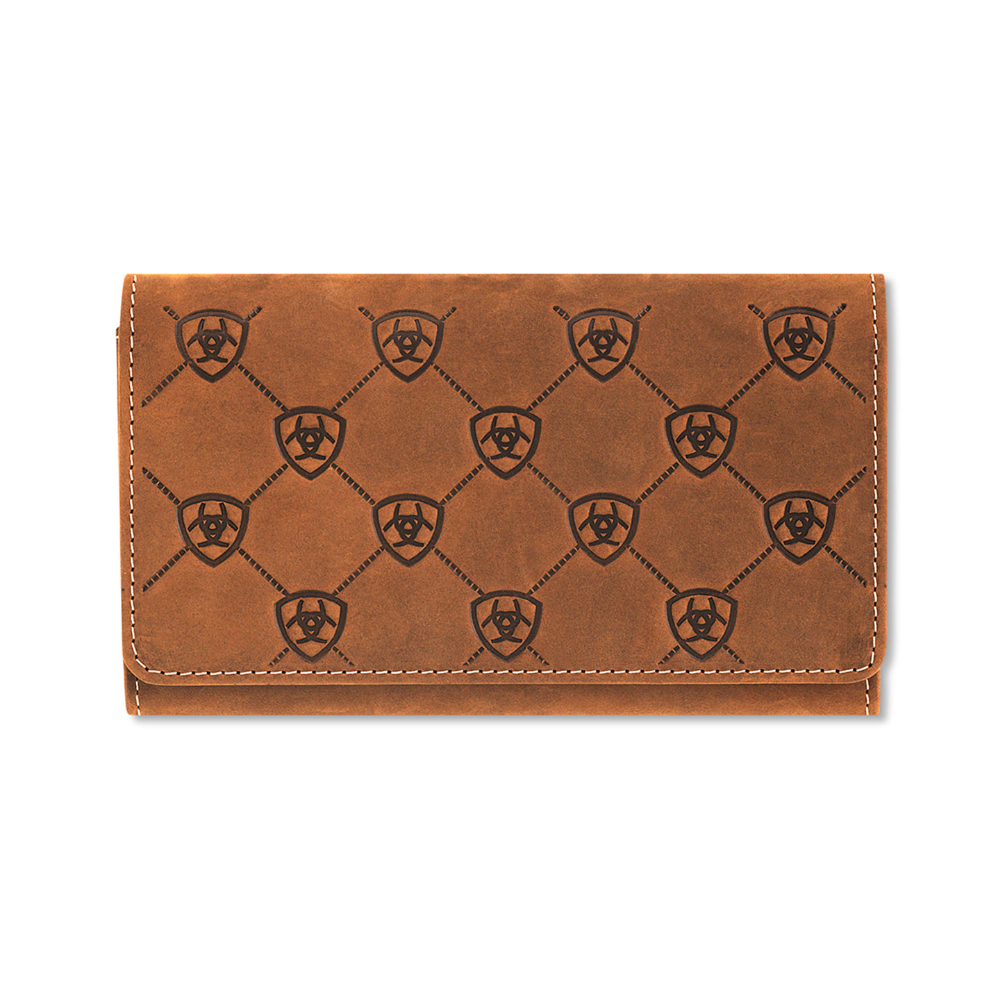 Ariat Selma Hazelnut Logo Checked Western Wallet - Image 1