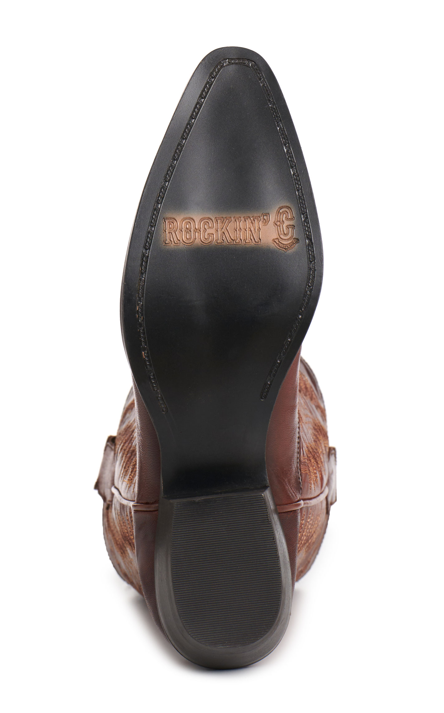 Rockin' C Women's Mahogany Embroidered Snip Toe Cowboy Boots - Image 1