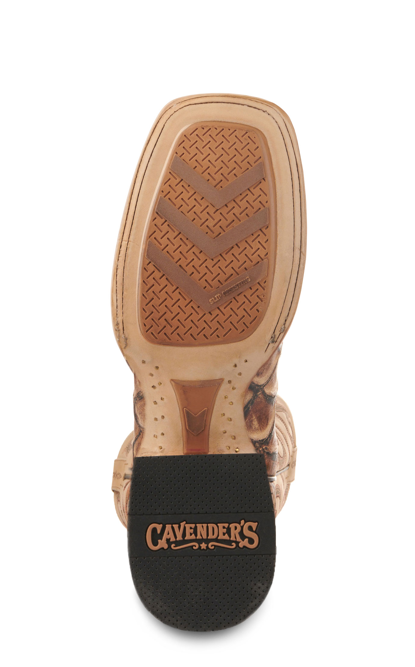Cavender's Men's Endurance Camel and Sand Pirarucu Print Square Toe Cowboy Boots - Image 1
