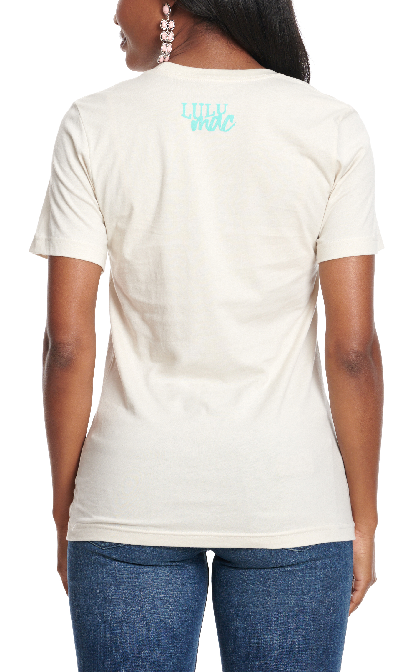 Lulu Mac Women's Oatmeal Dreamer Butterfly Logo Graphic T-Shirt - Image 1