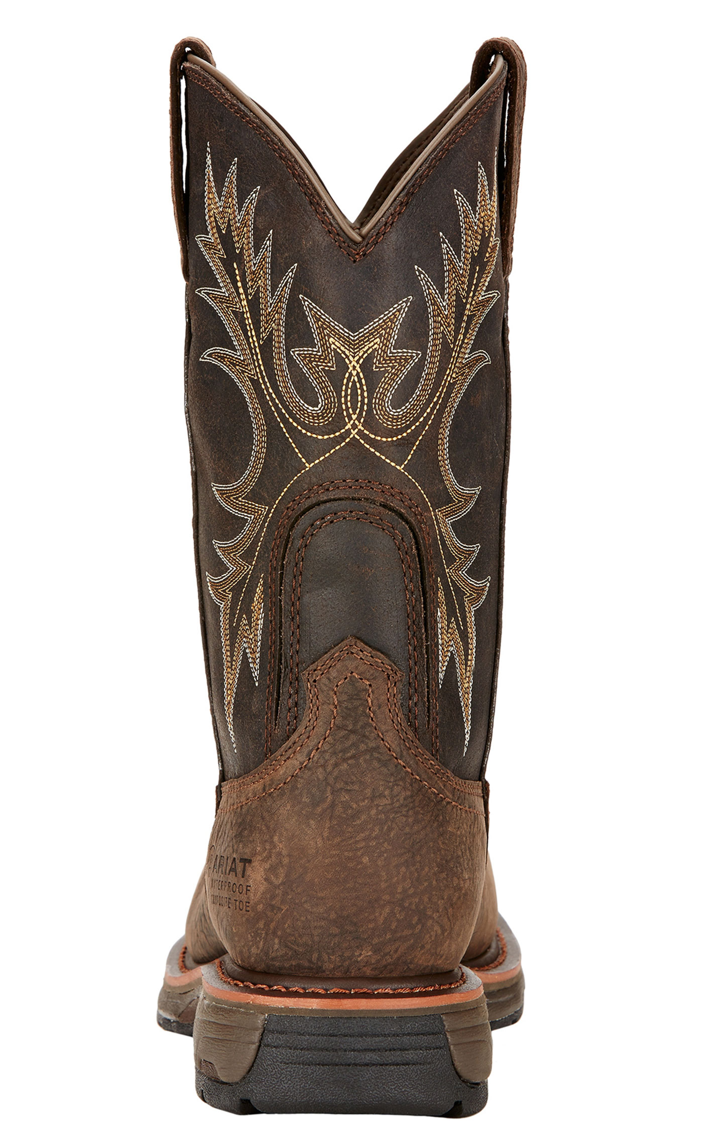 Ariat Men's WorkHog Bruin Brown and Coffee Waterproof Square Composite Toe Work Boots - Image 1