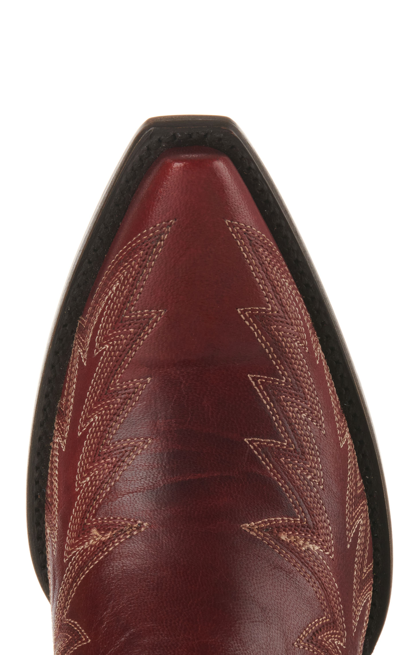 Cavender’s Women’s Leather Dark Red Snip Toe Cowboy Boots  - Image 1