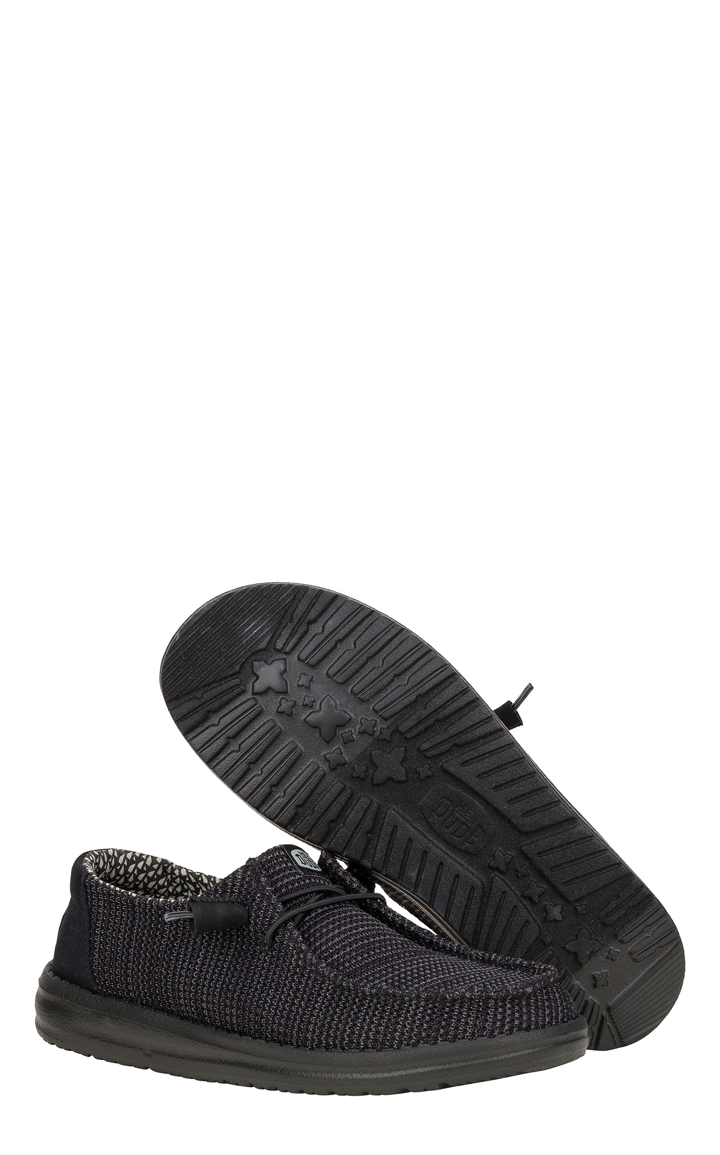 Hey Dude Women’s Wendy Stretch Sox Black Slip On Casual Shoes - Image 1