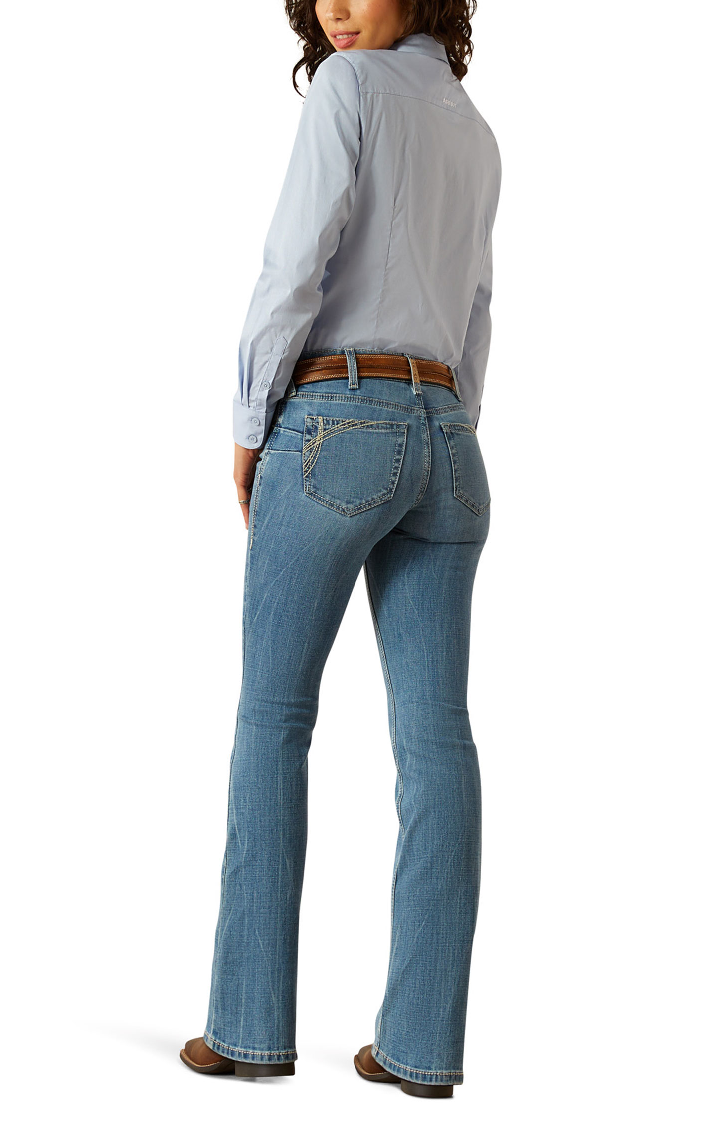 Ariat R.E.A.L. Women's Light Wash Crete Boot Cut Jeans - Image 1