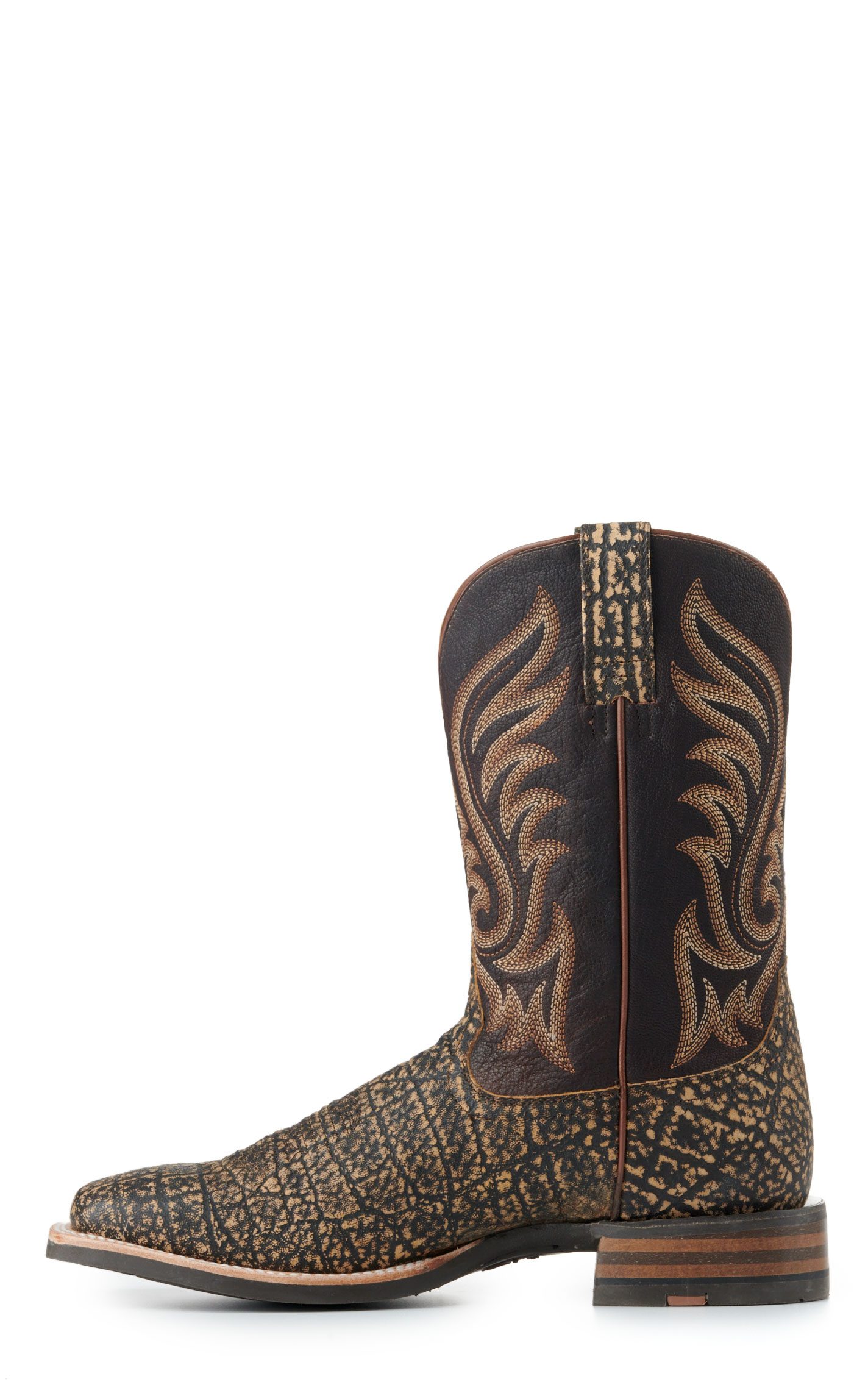 Ariat Men's Dark Chocolate and Dark Brown Elephant Print Wide Square Toe Cowboy Boots - Image 1