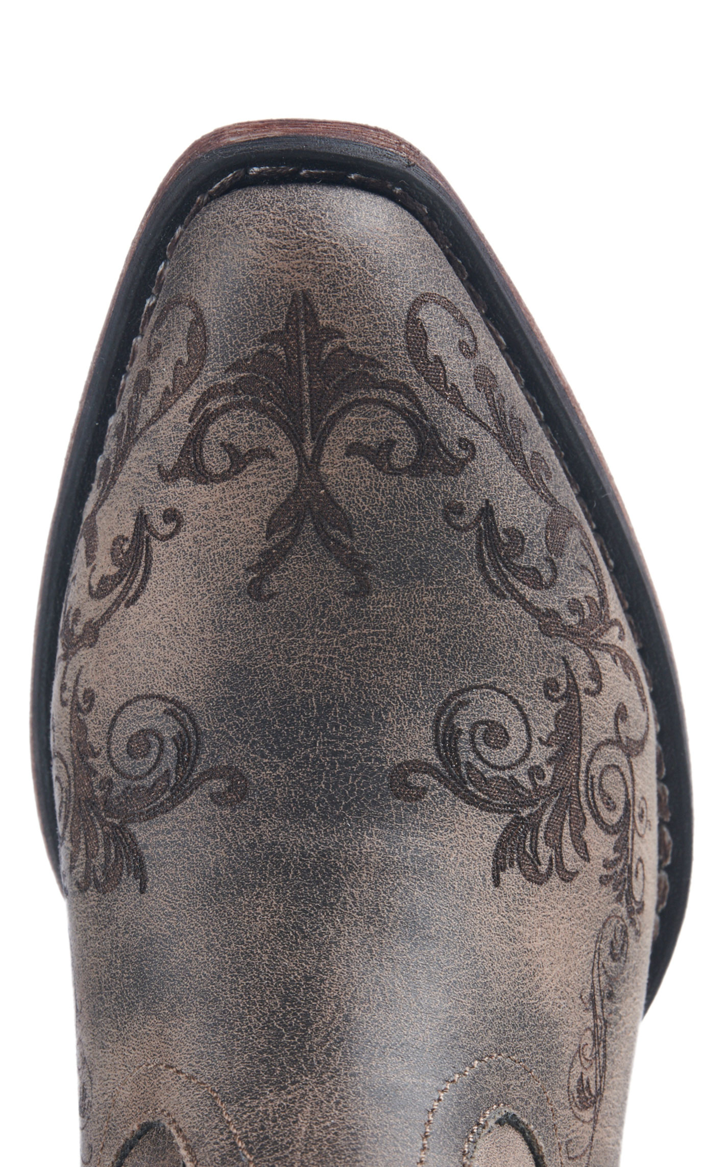 Roper Women's Brown Laser Print Snip Toe Cowboy Booties - Image 1
