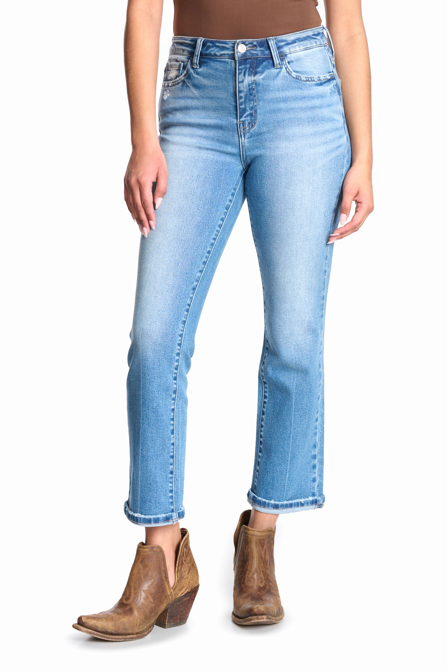 Lovervet by Vervet Women's Light Wash Distressed Jeans - Image 1