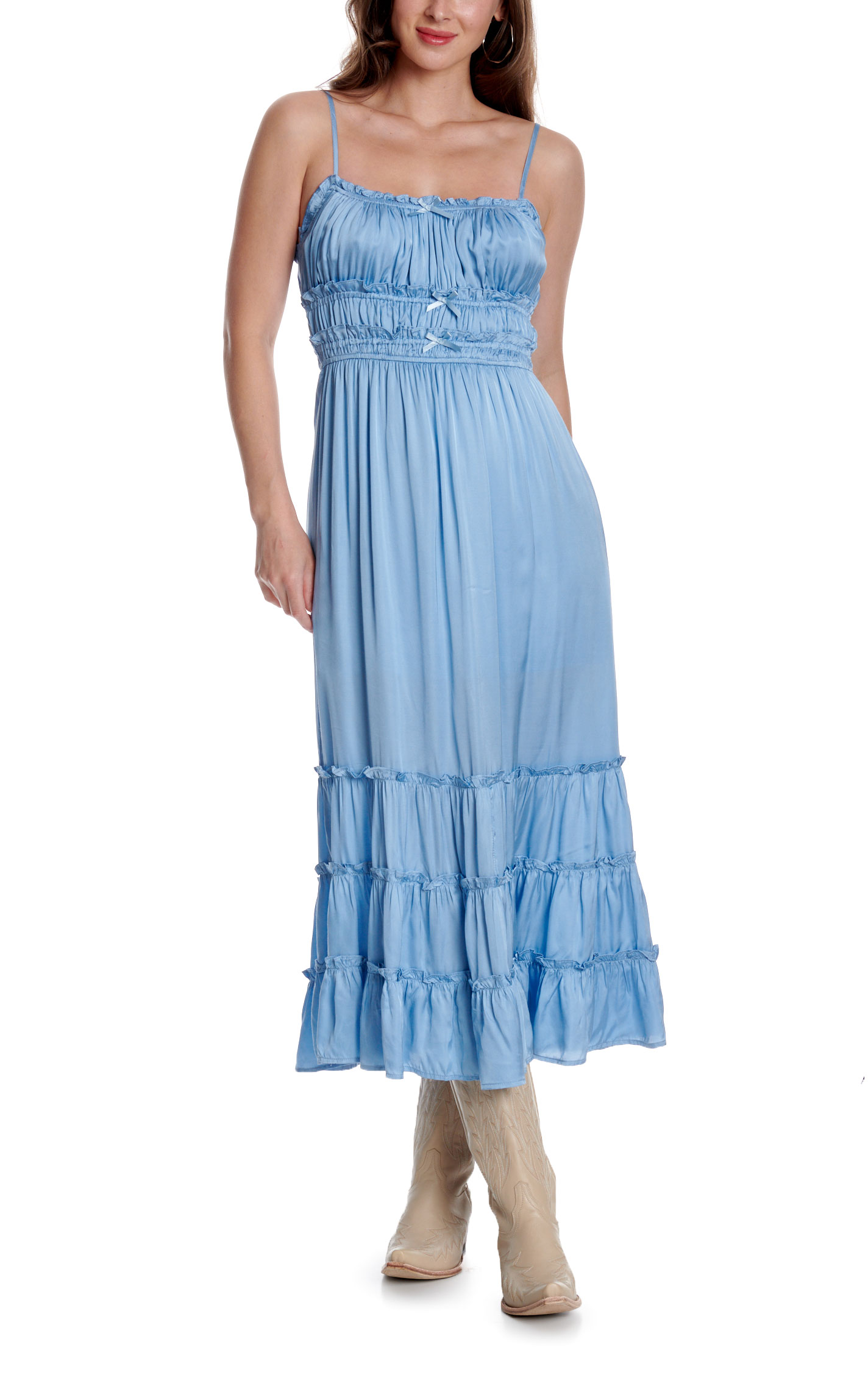 Blue B Women's Blue Tiered Maxi Dress - Image 1